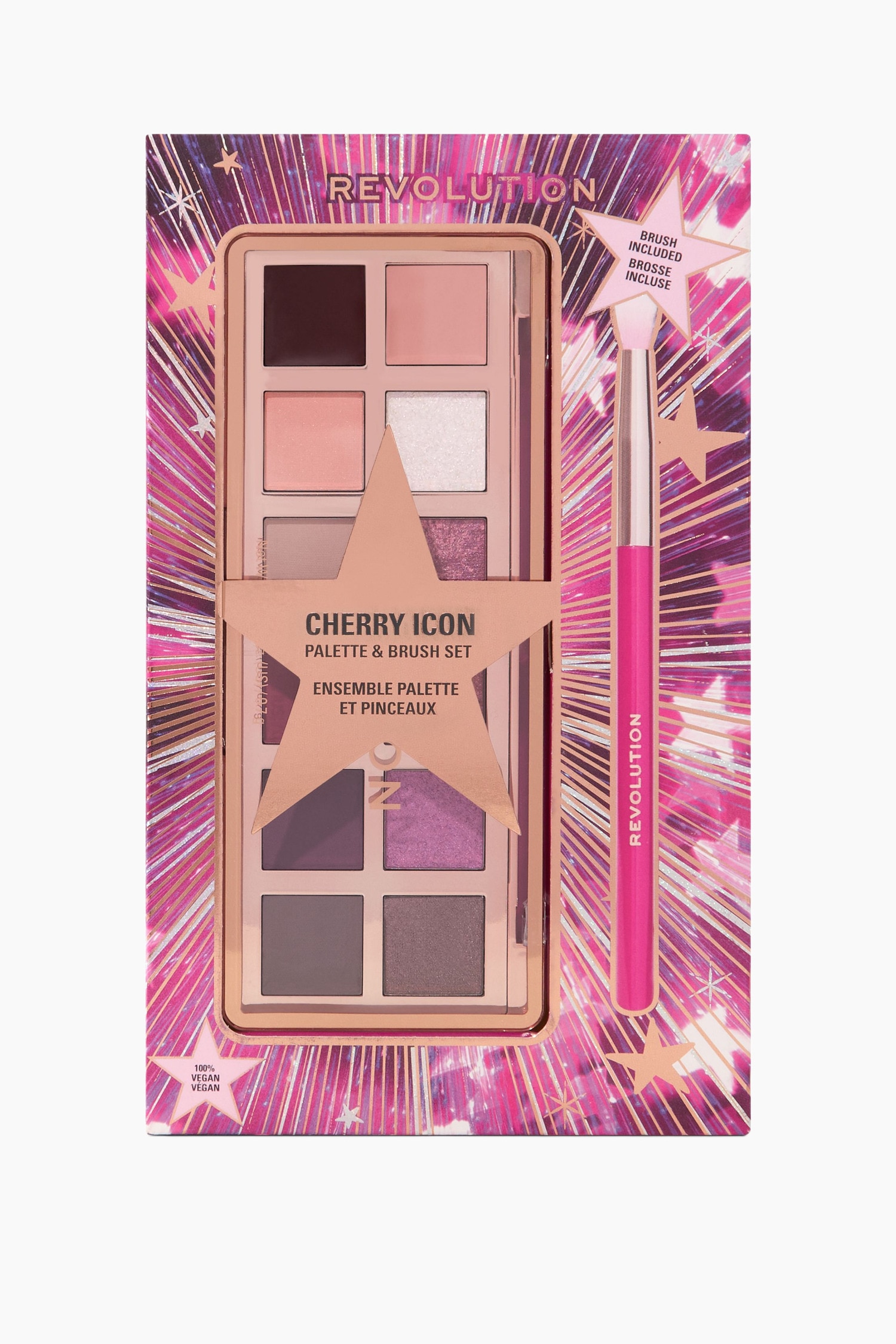 Revolution - Cherry Icon Eye Shadow Palette And Brush Set - Cherry