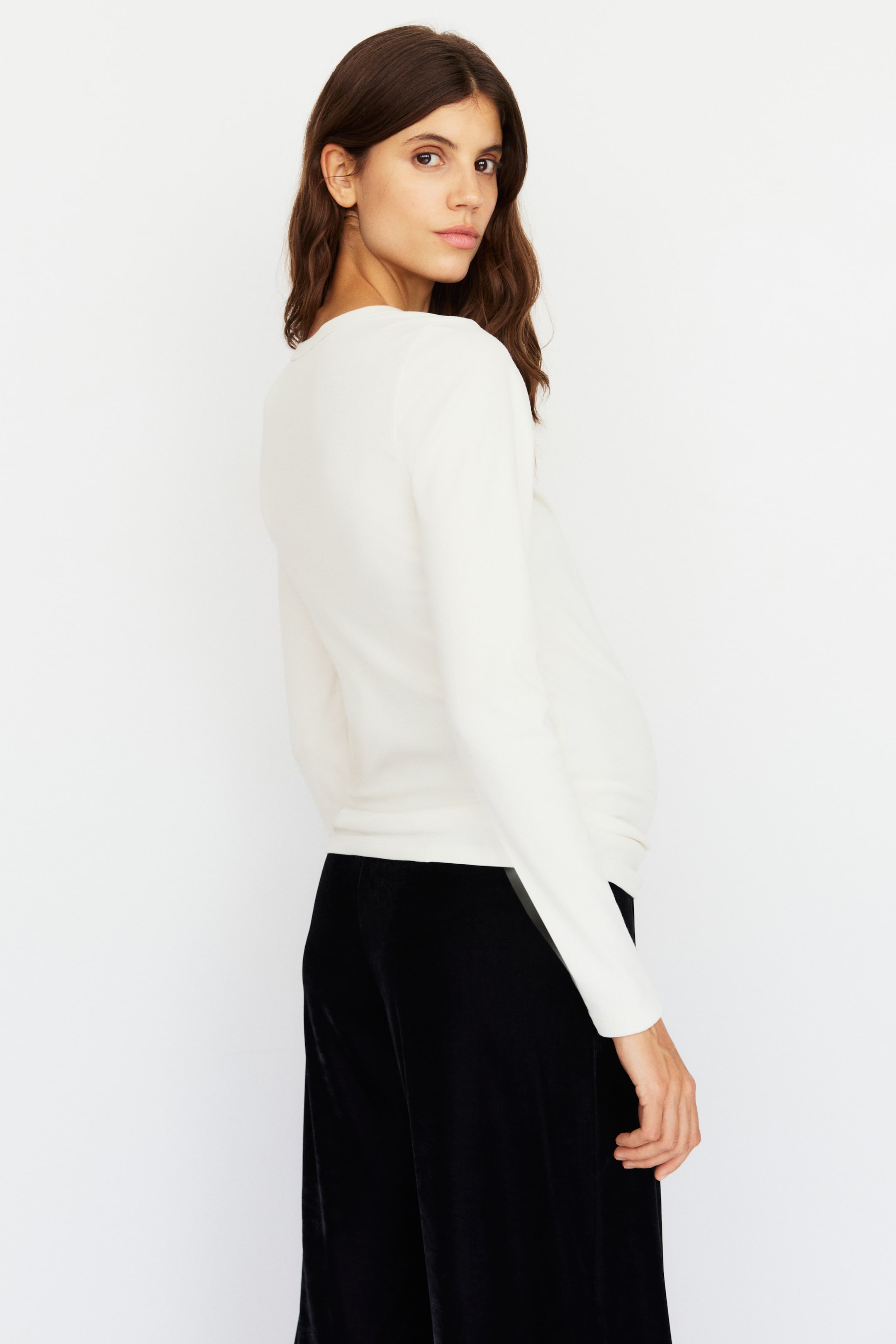 Voir une image plus grande: MAMA Haut en jersey côtelé - Crème - FEMME | H&M CA 3