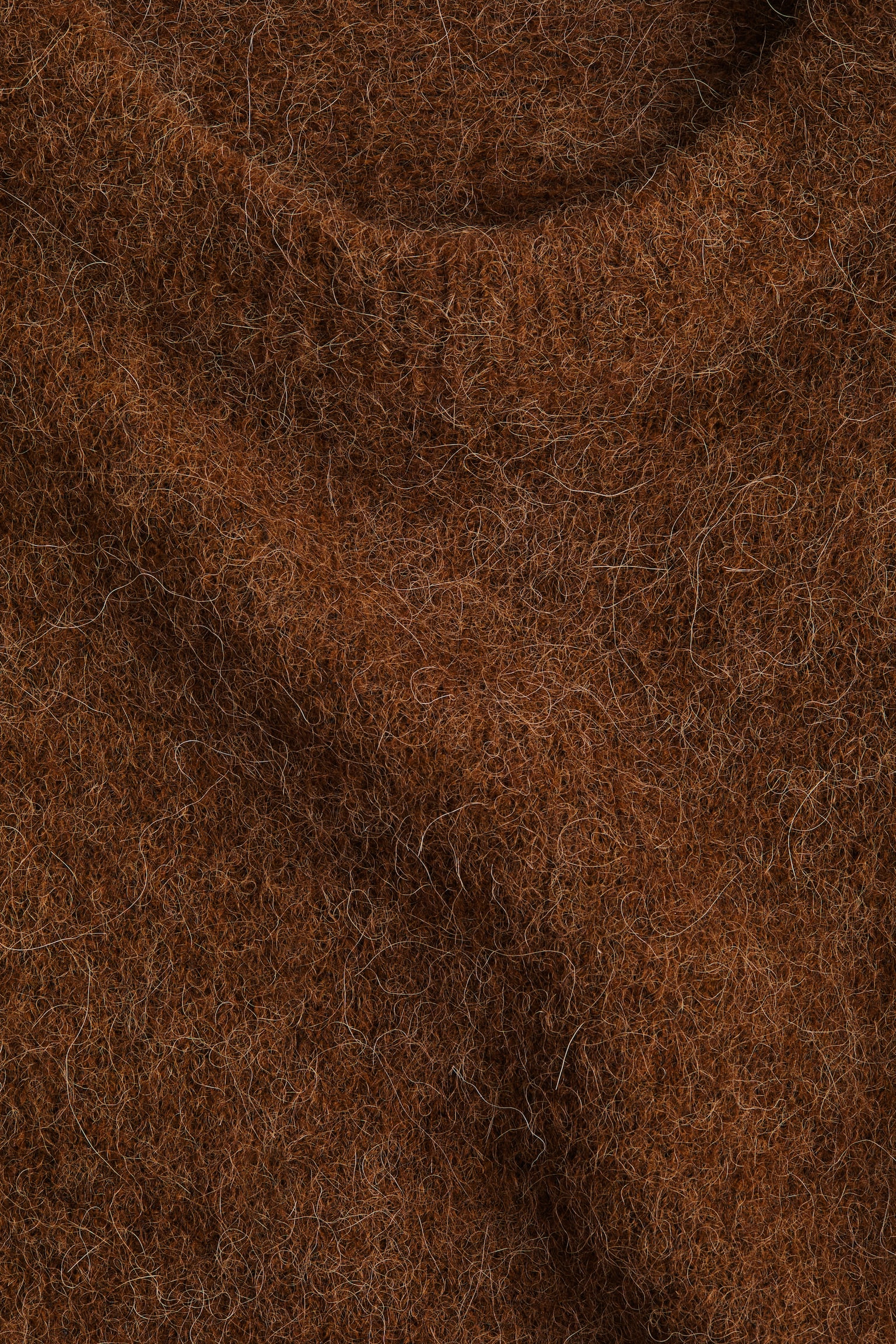 アルパカブレンド オーバーサイズセーター - ブラウン/ライトグレージュメランジ - 2