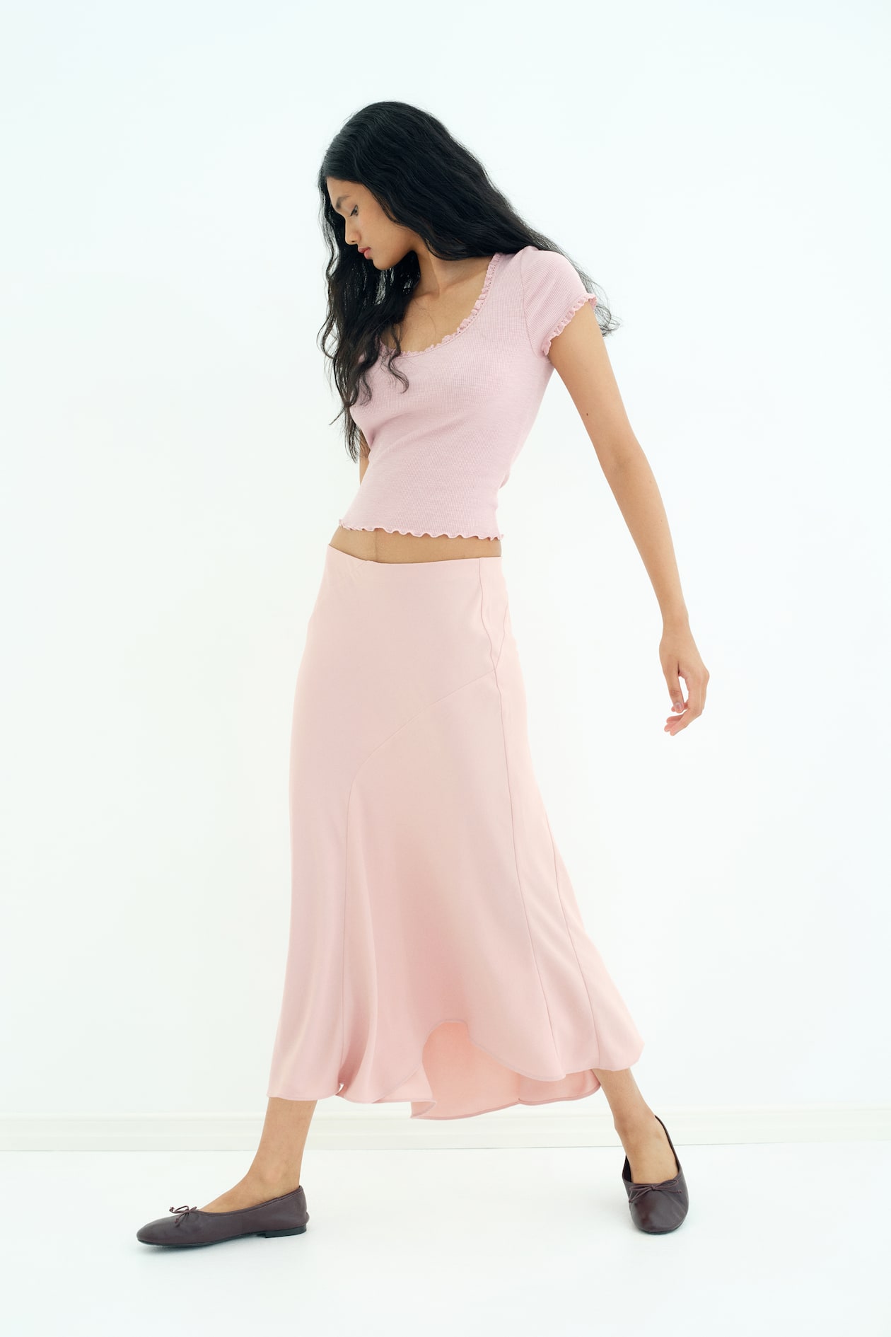 Asymmetric Midi Skirt - image 2