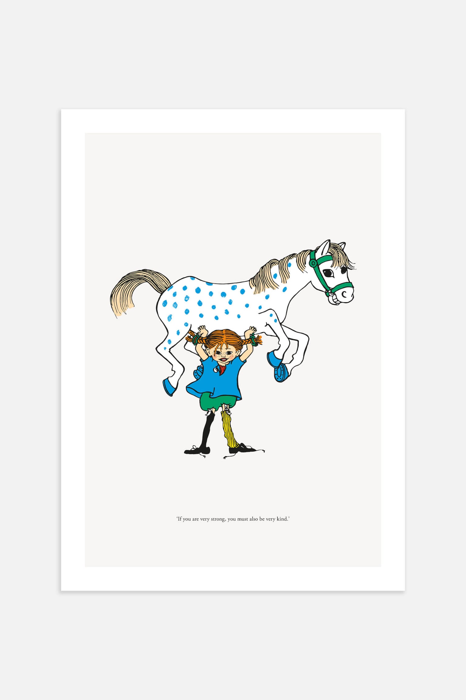 Pippi Is Strong Poster - Blue - 1