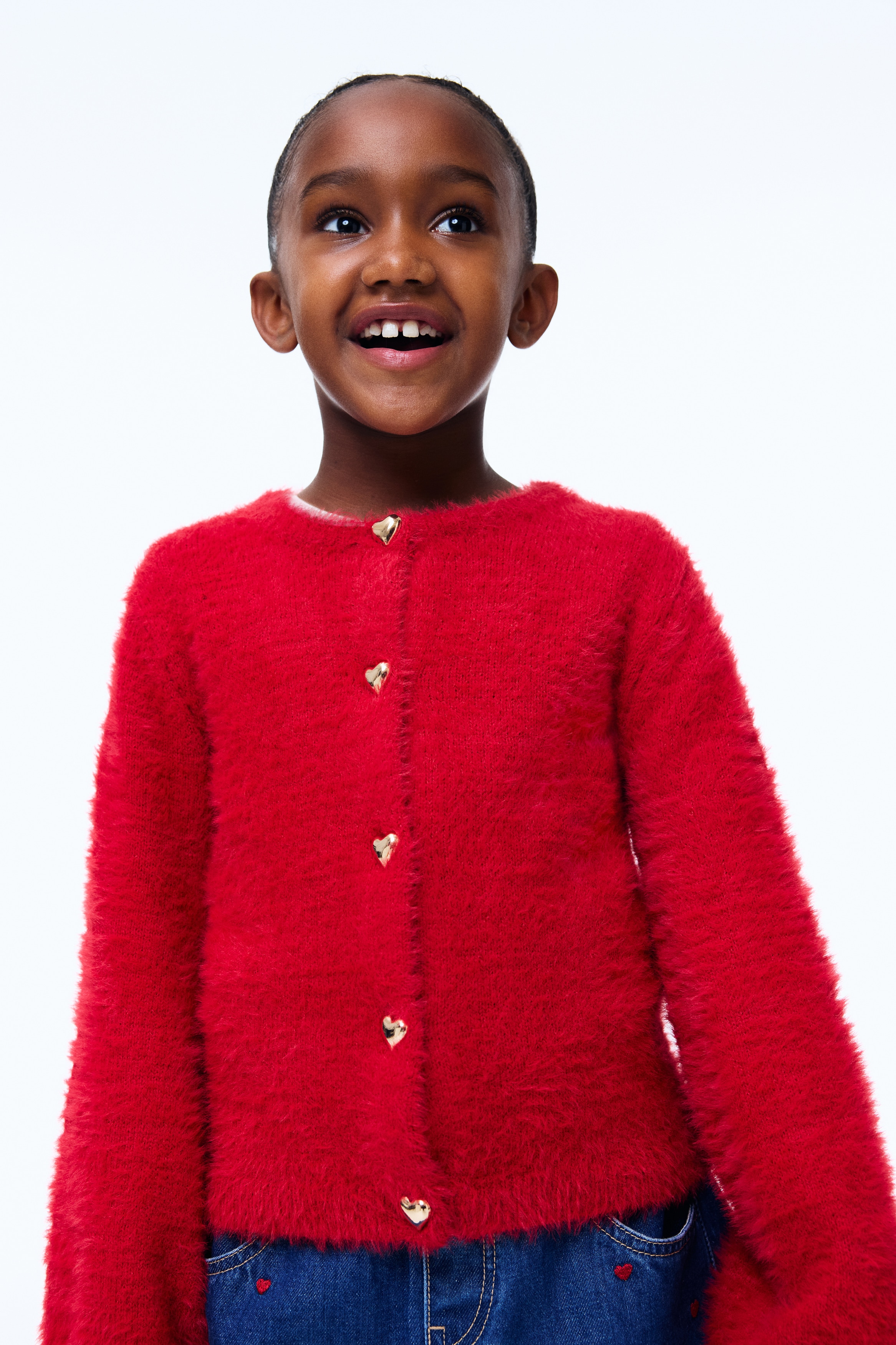 Fluffy Cardigan - Red - Kids | H&M US