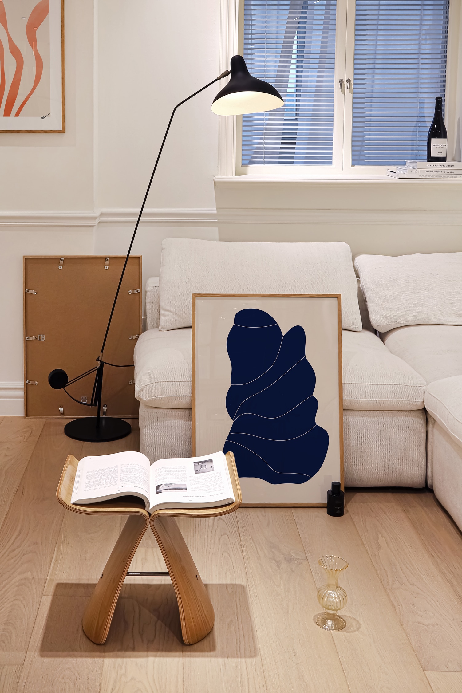 N. Atelier - La Forme 002 - Blå/abstrakt Kunst