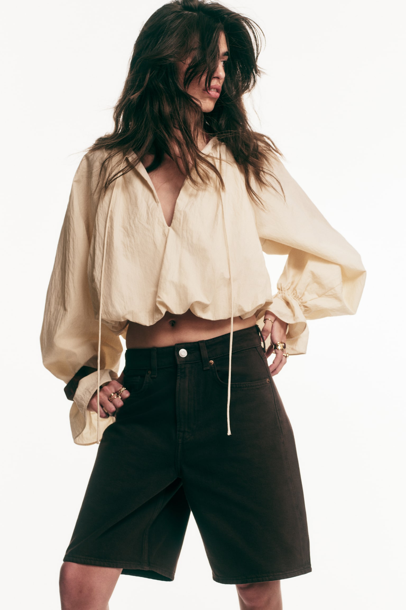 Denim Bermuda shorts - חום כהה/קרם/כחול ג'ינס/כחול ג'ינס/אפור כהה/כחול ג'ינס בהיר/בז'/מנומר - 3