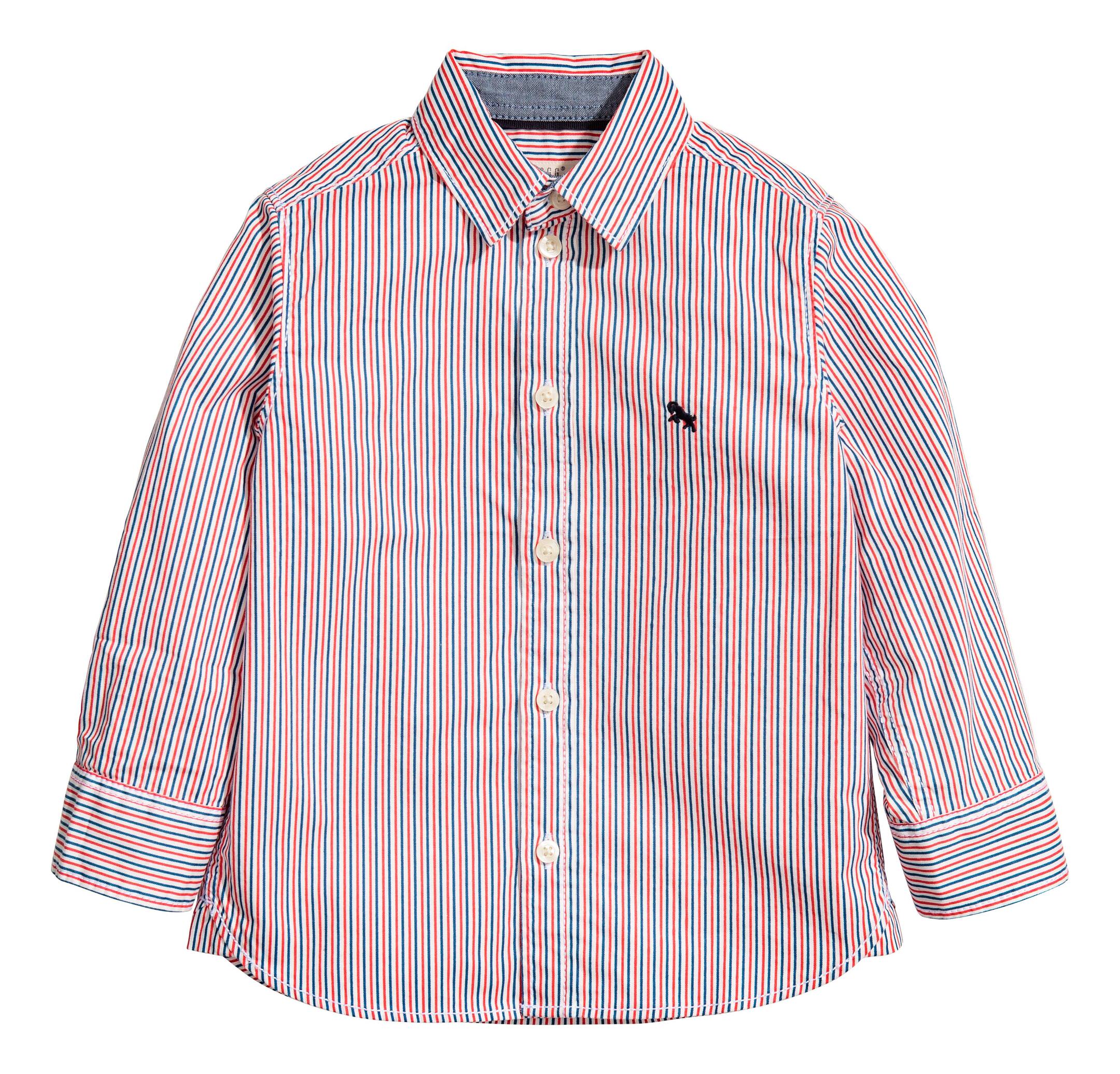View larger image: Cotton shirt - Red/Blue striped - Kids | H&M GB 1