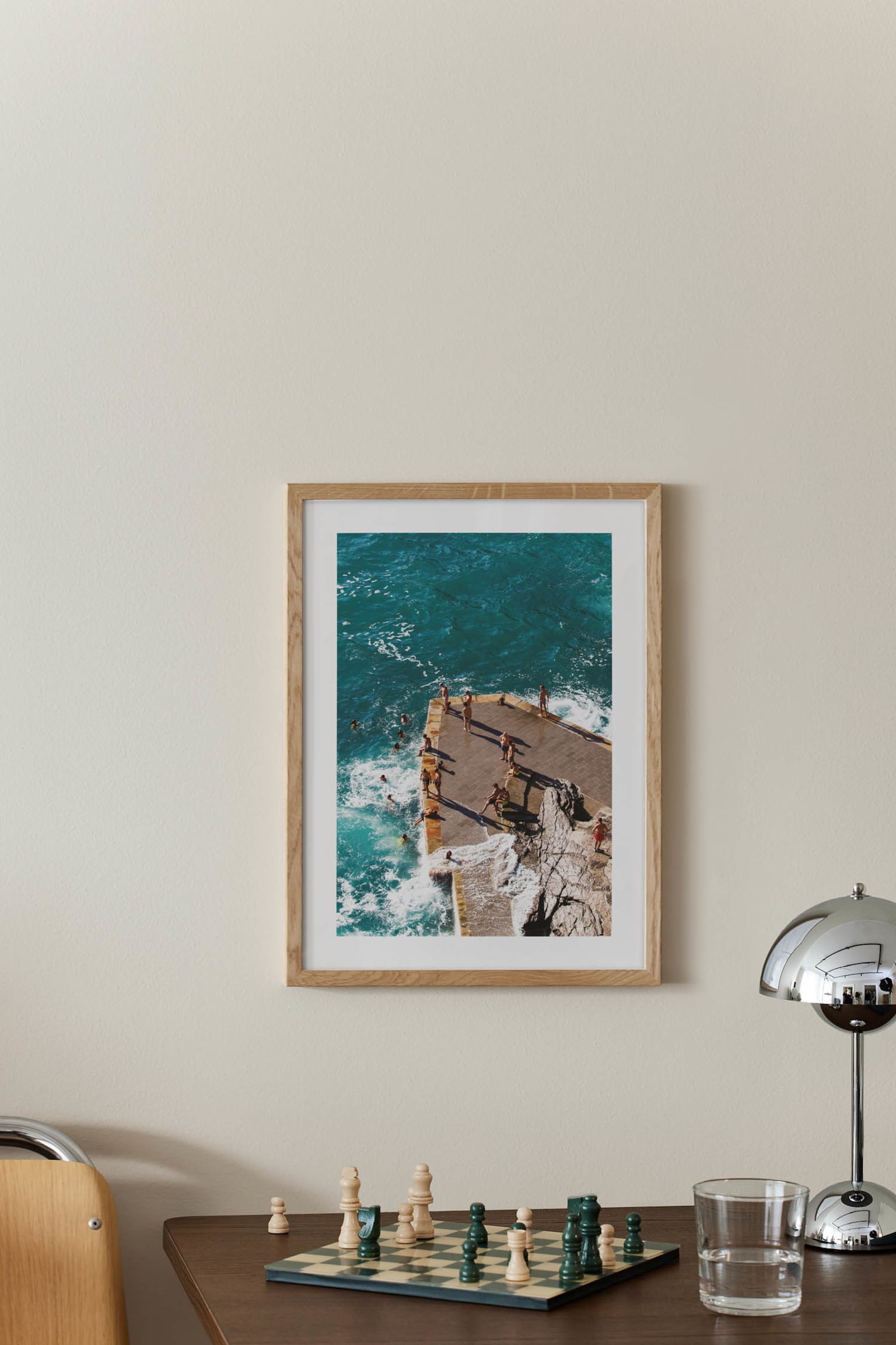 Rocky Ocean Pier Poster - Blue - 2