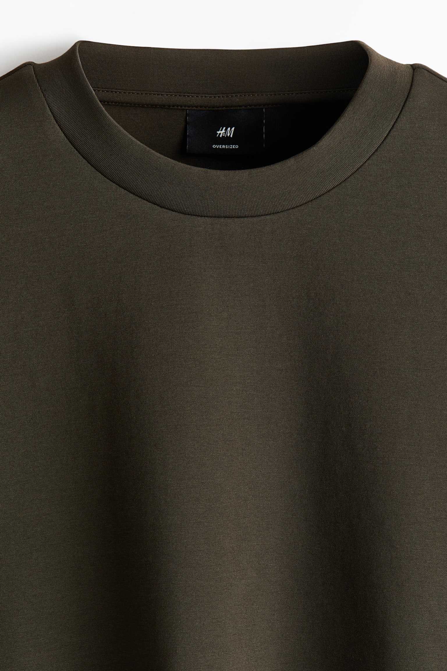 Oversized Fit Scuba T-shirt - Dark khaki green/Cream/Light grey marl/Light dusty green - 3