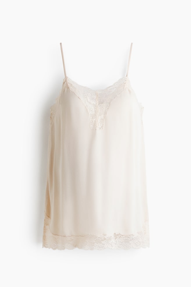 MAMA Lace-Trimmed Camisole Top - Powder pink/Black - 1