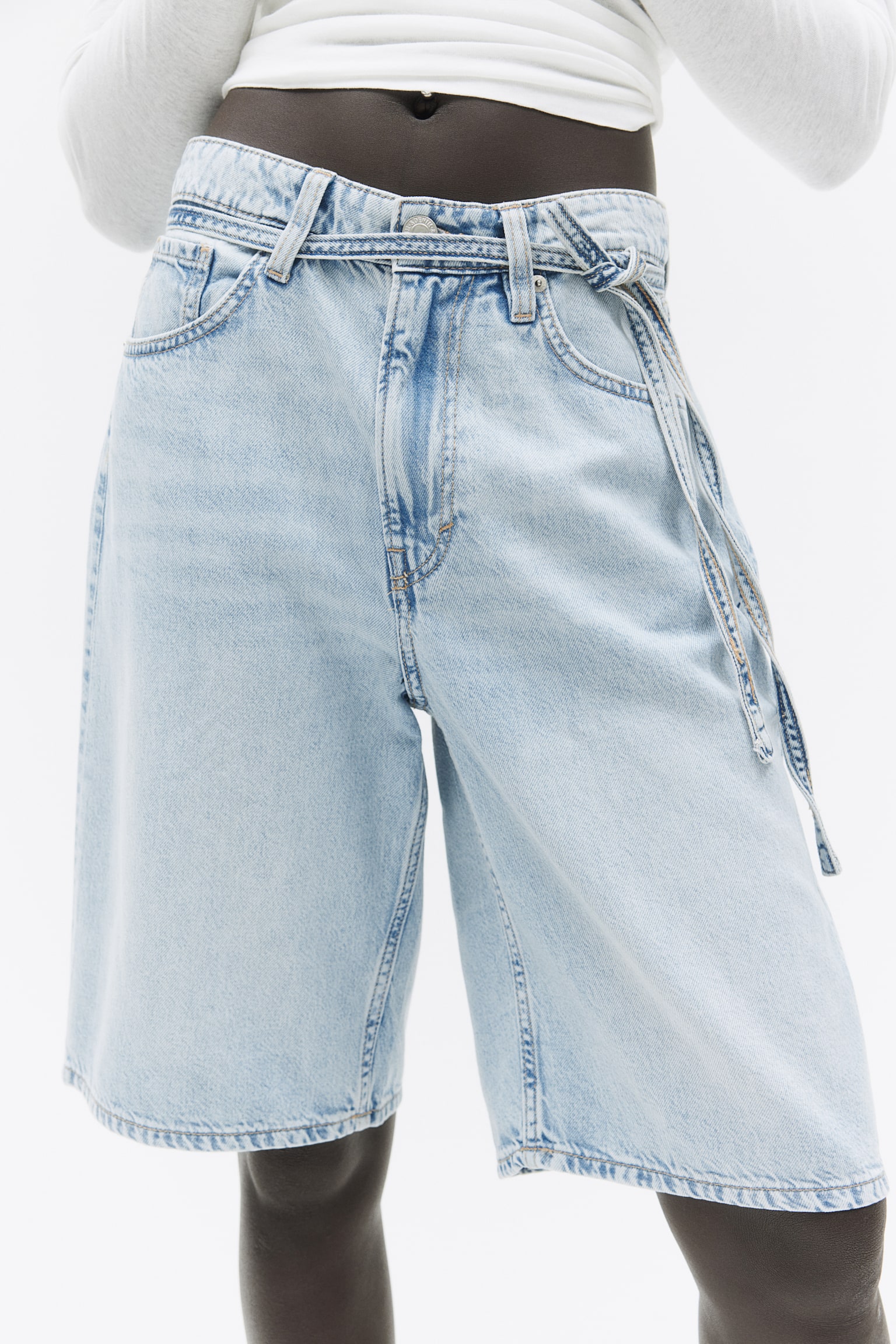 Bermuda Super Baggy Low Denim shorts - Light denim blue/Light denim blue/Beige/Dark denim blue/Cream - 1