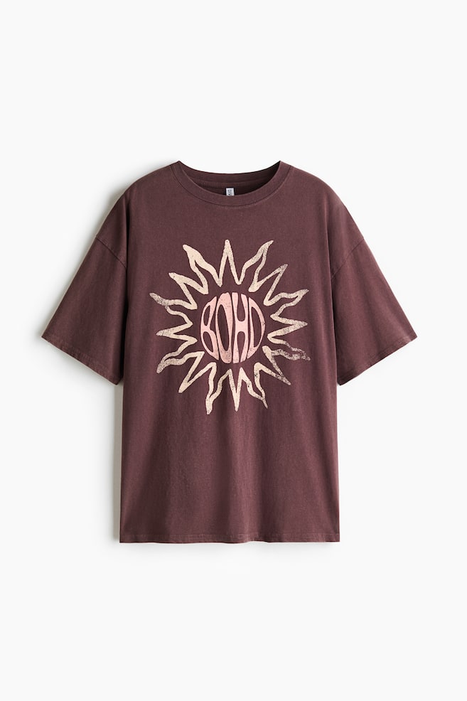 Oversized Printed T-Shirt - Dark brown/sun/Light turquoise/sardines/Cream/Ocean Soul/Dark brown/Bahía Feliz/Dark gray/palm tree/Light turquoise/Del Mare/Pale yellow/The New Issue/White/palm trees/Cream/seashells/Gray melange/striped/Light green/The Perfect Matcha/Dark turquoise/Palo Alto/Light yellow/Vacanze/Blue/Vitamin Sea - 1