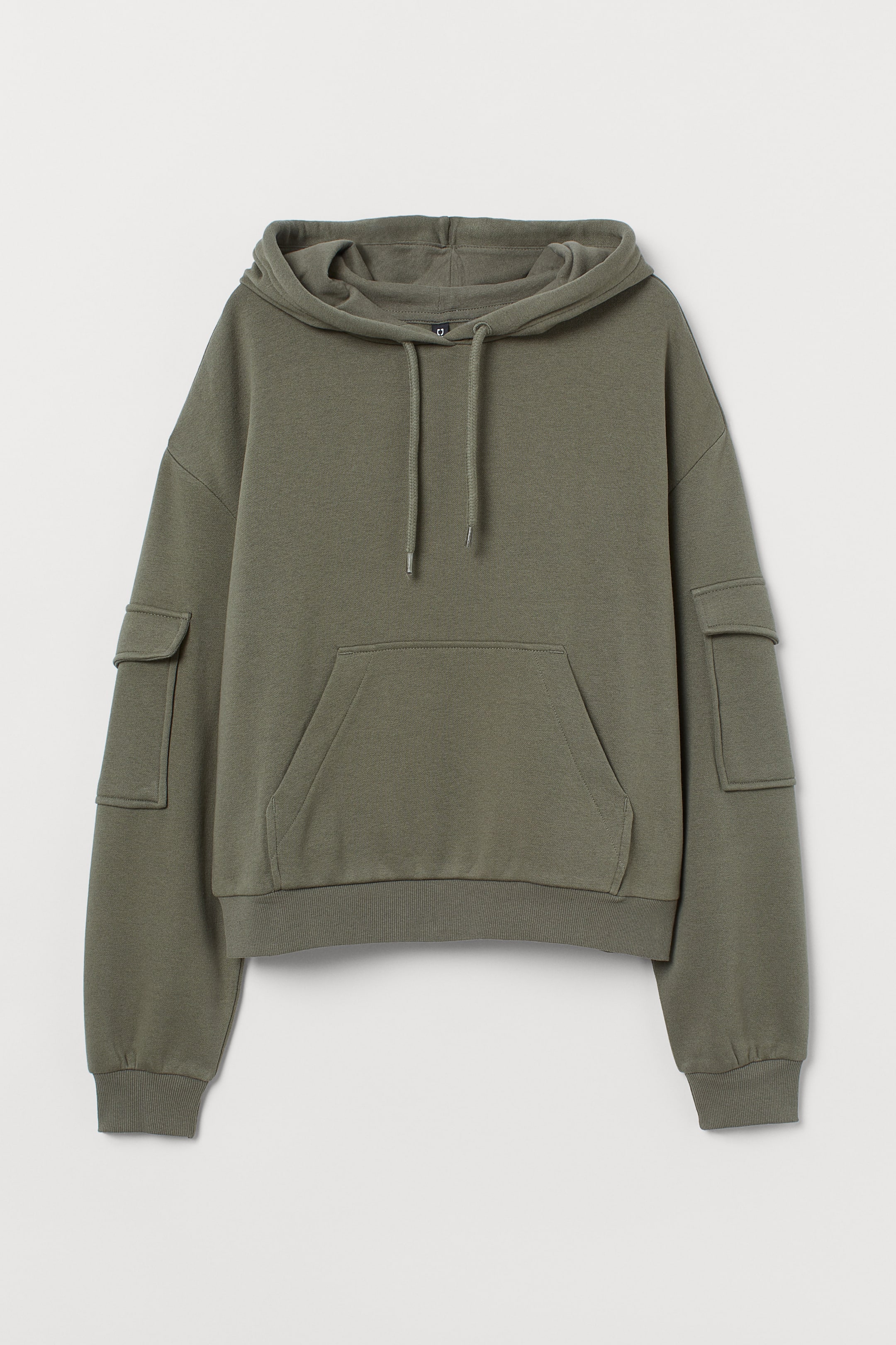 View larger image: Boxy hooded top - Khaki green - Ladies | H&M 1