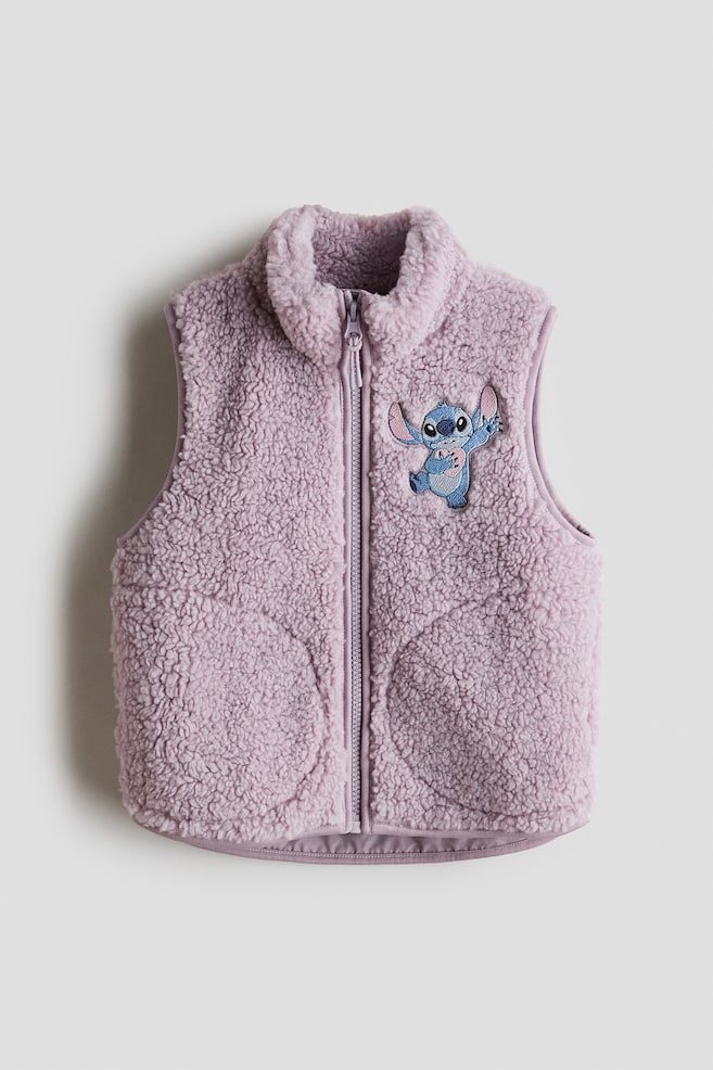 Motif-detail teddy gilet - Light purple/Lilo & Stitch/Natural white/Hello Kitty/Light beige/Minnie Mouse - 1