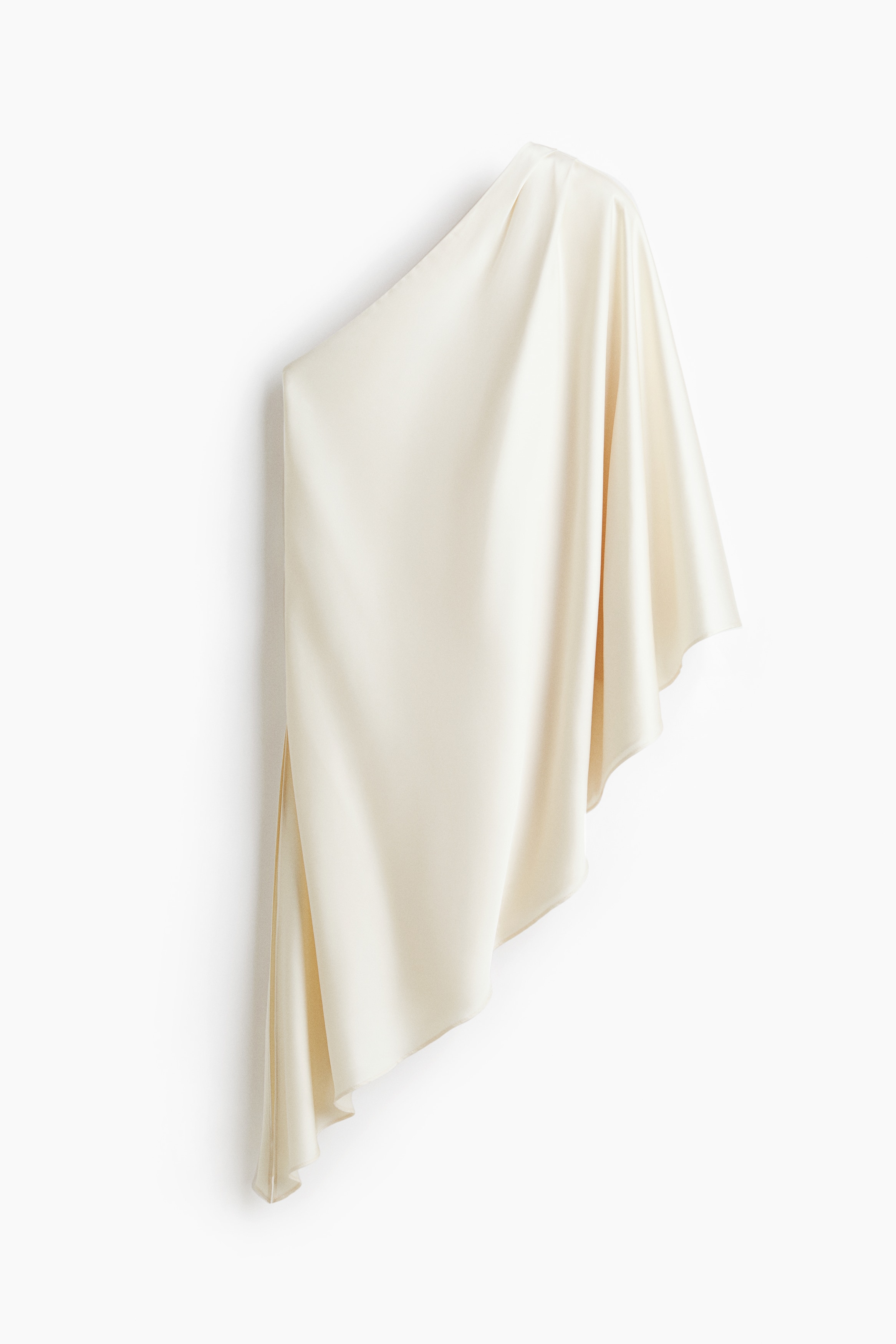 One-shoulder satin top - Cream