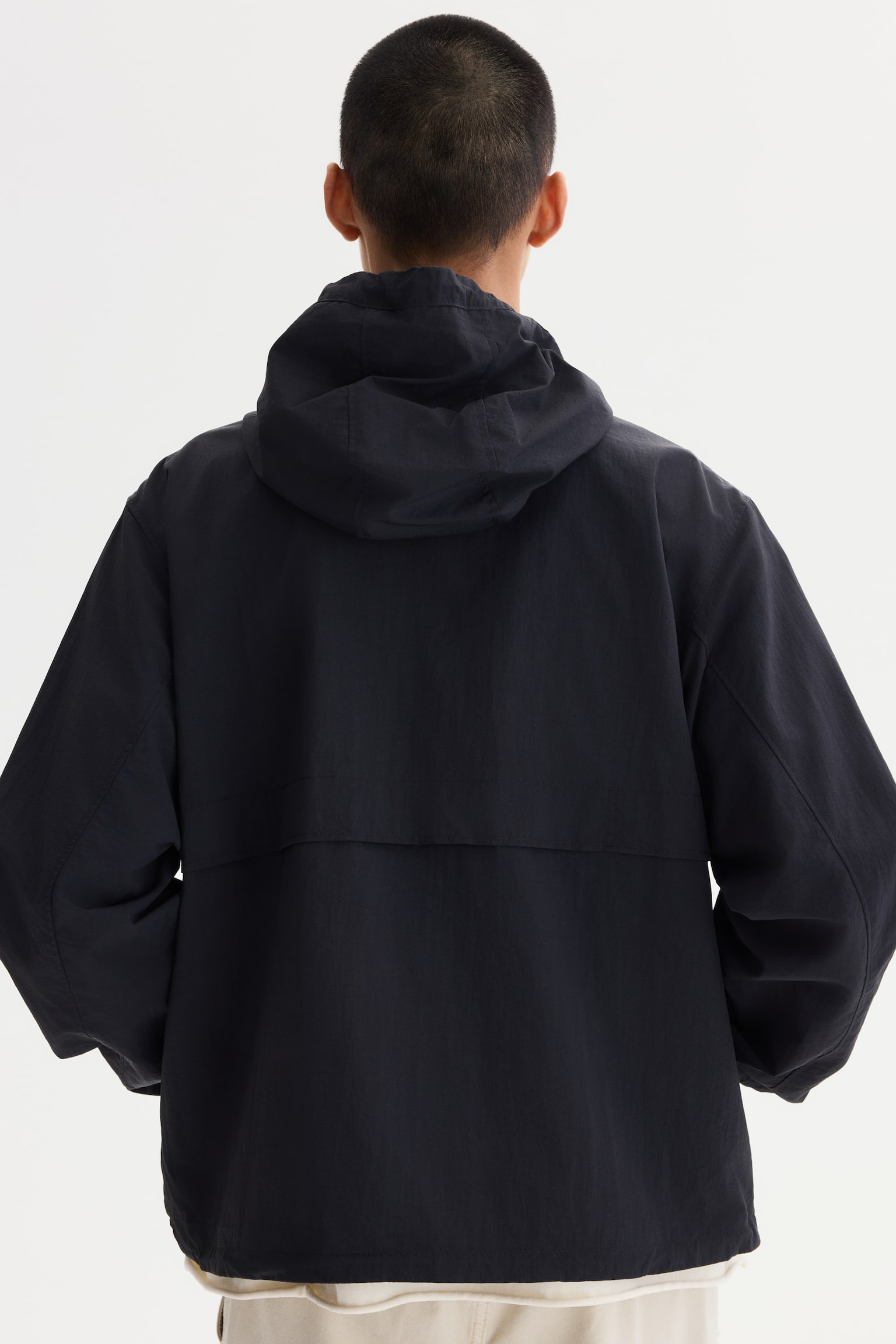 Water-repellent nylon windbreaker - Black/Dark teal/Grey - 4