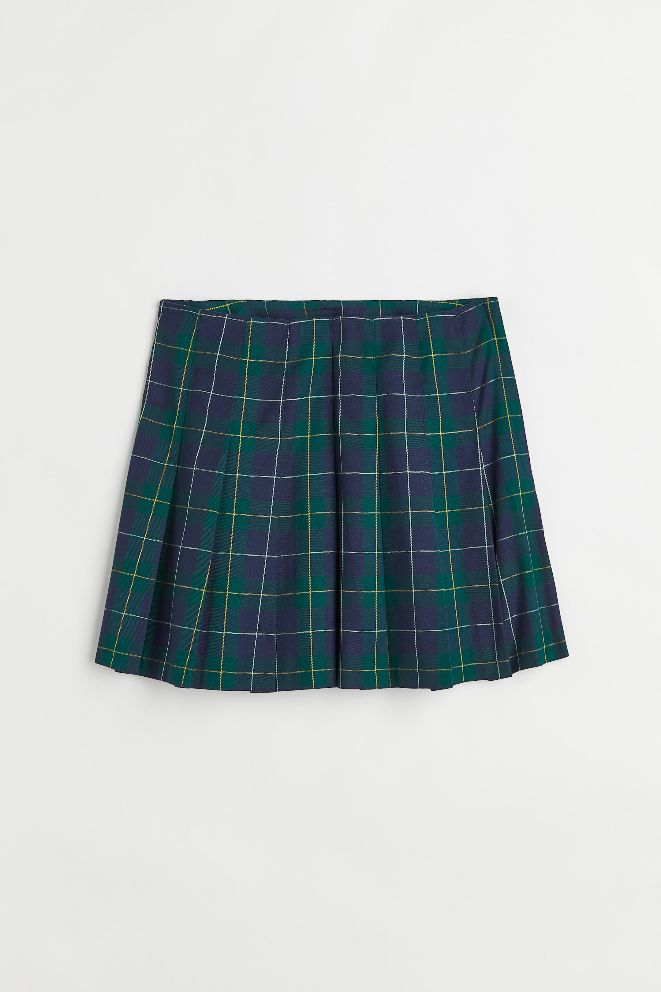 View larger image: Pleated skirt - Dark blue/Checked - Ladies | H&M 1