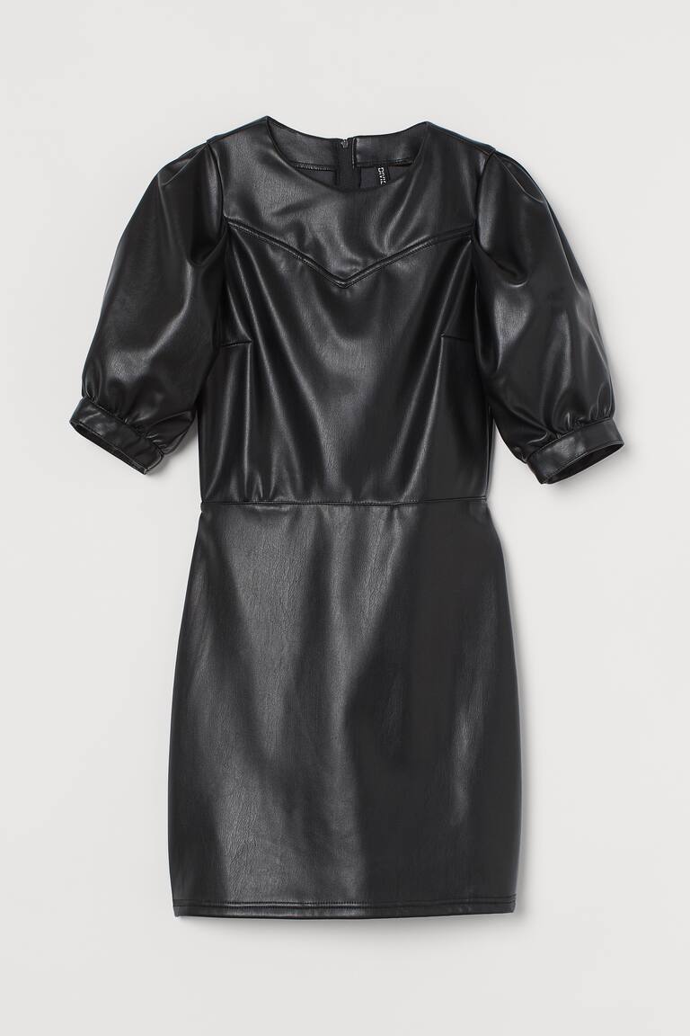 Women's Grey-black Imitation leather dress | H&M