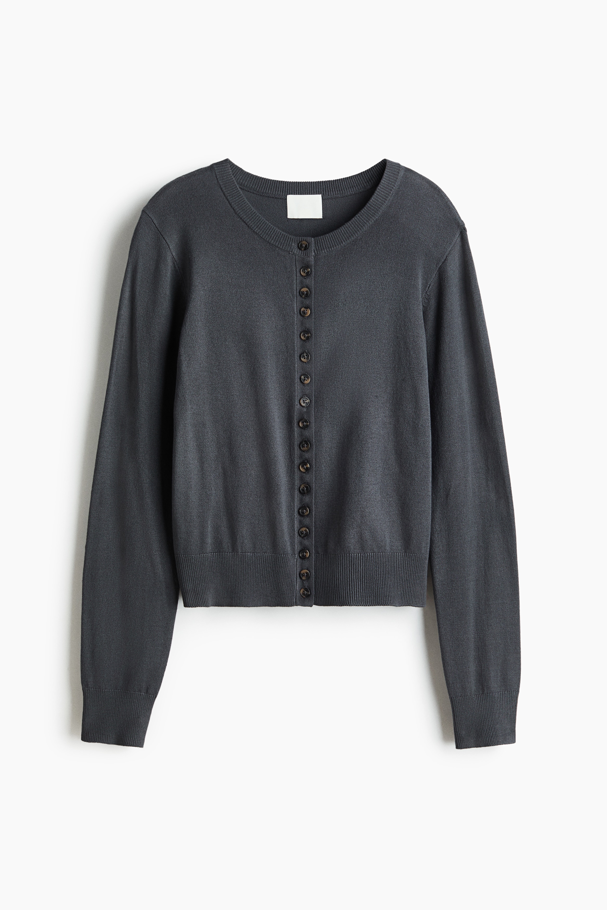 Fine-knit cardigan - Dark grey/Black/Beige