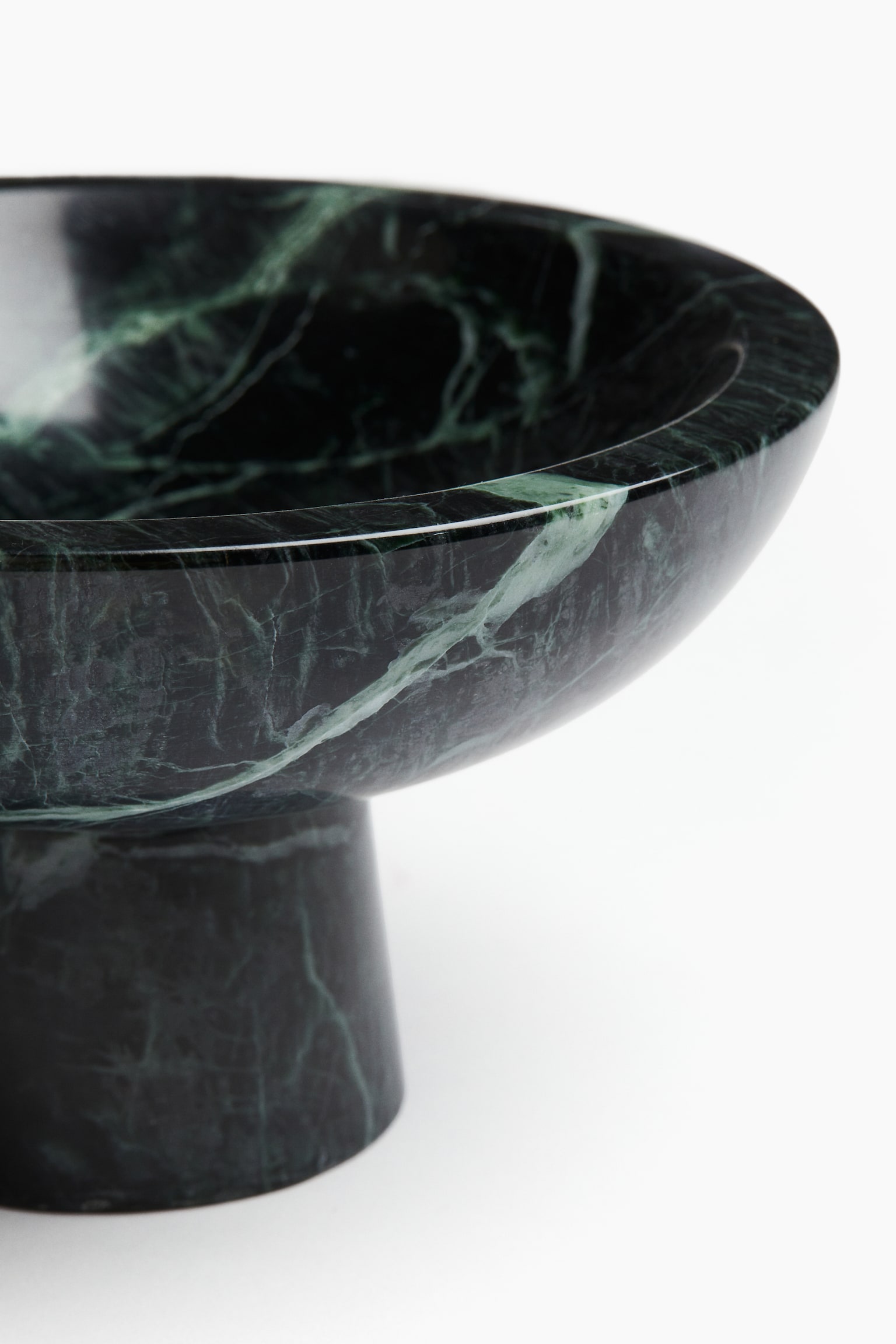 Marble pedestal bowl - Dark green - 3