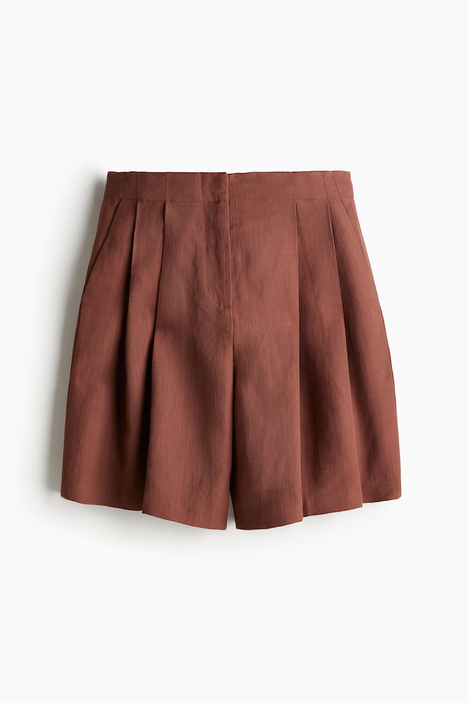 Bermudas en mezcla de lino - Marrón - 1