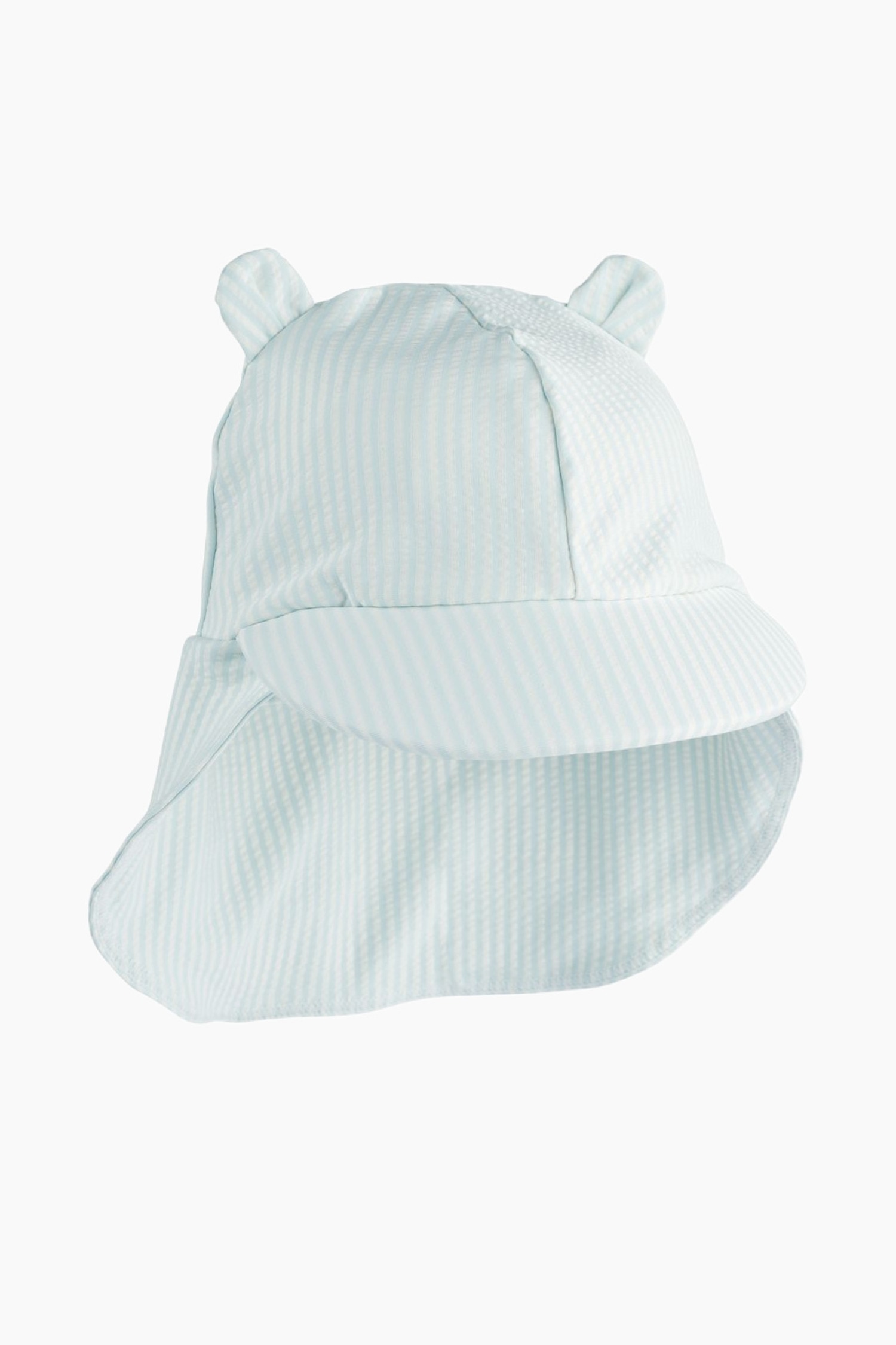 Baby - Vit / Blå Stripe Senia Solhatt I Bäckebölja Med Öron - Size: 6/9M  - H&M