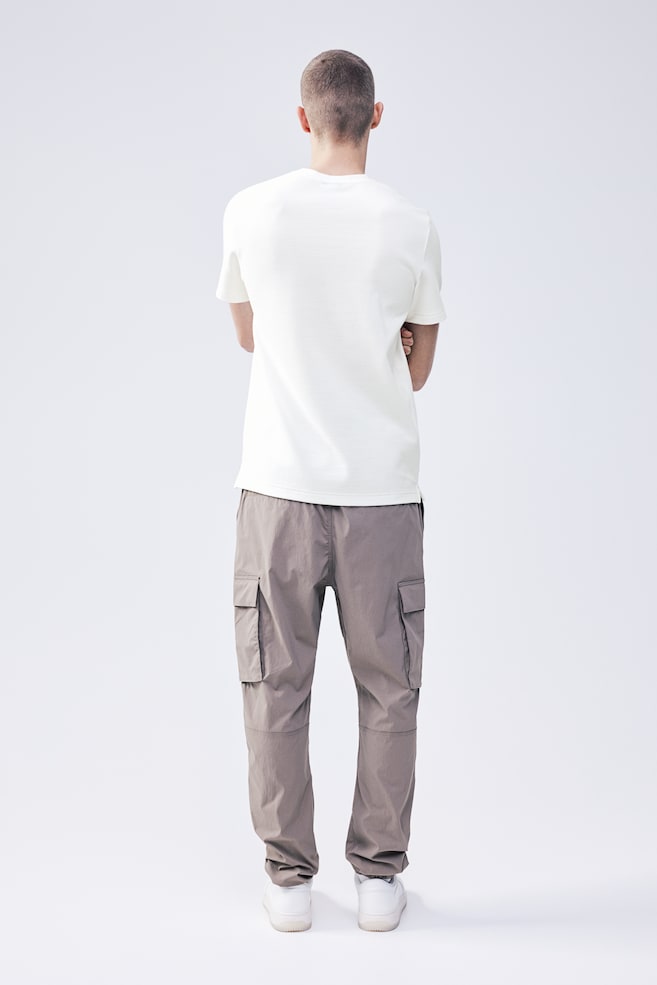T-shirt côtelé Regular Fit - Blanc/Noir - 5