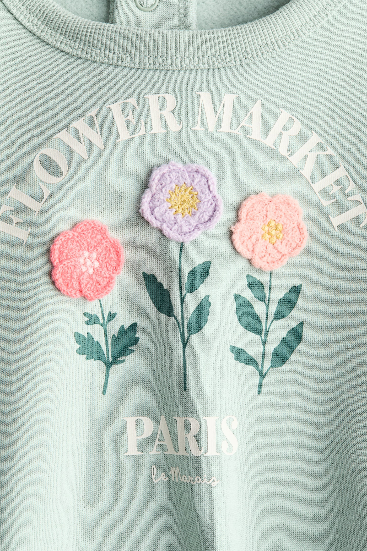 デザインスウェットシャツ - ライトダスティグリーン／フラワー - 5