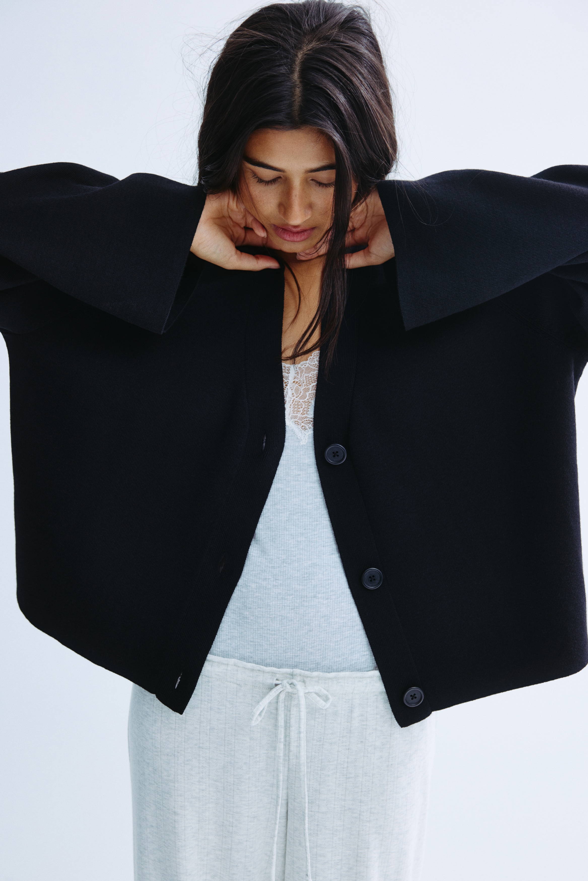 Signore - Nero Cardigan in maglia fine - Size: M  - H&M