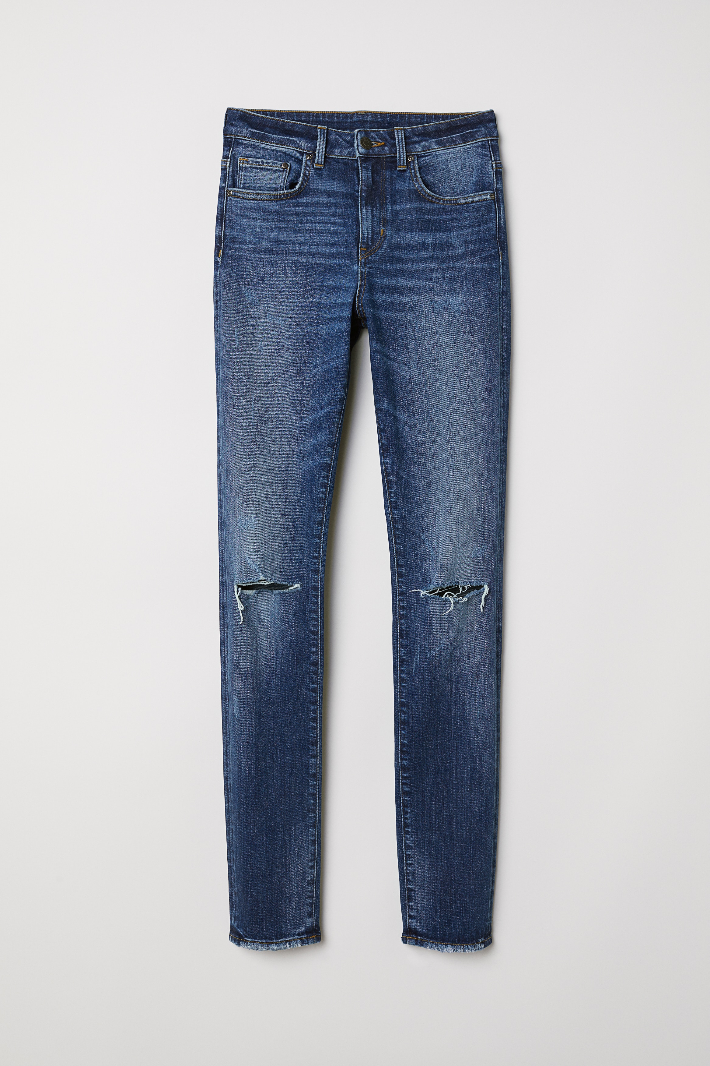 スキニーハイデニム - デニムブルートラッシュド - レディース | H&M JP
