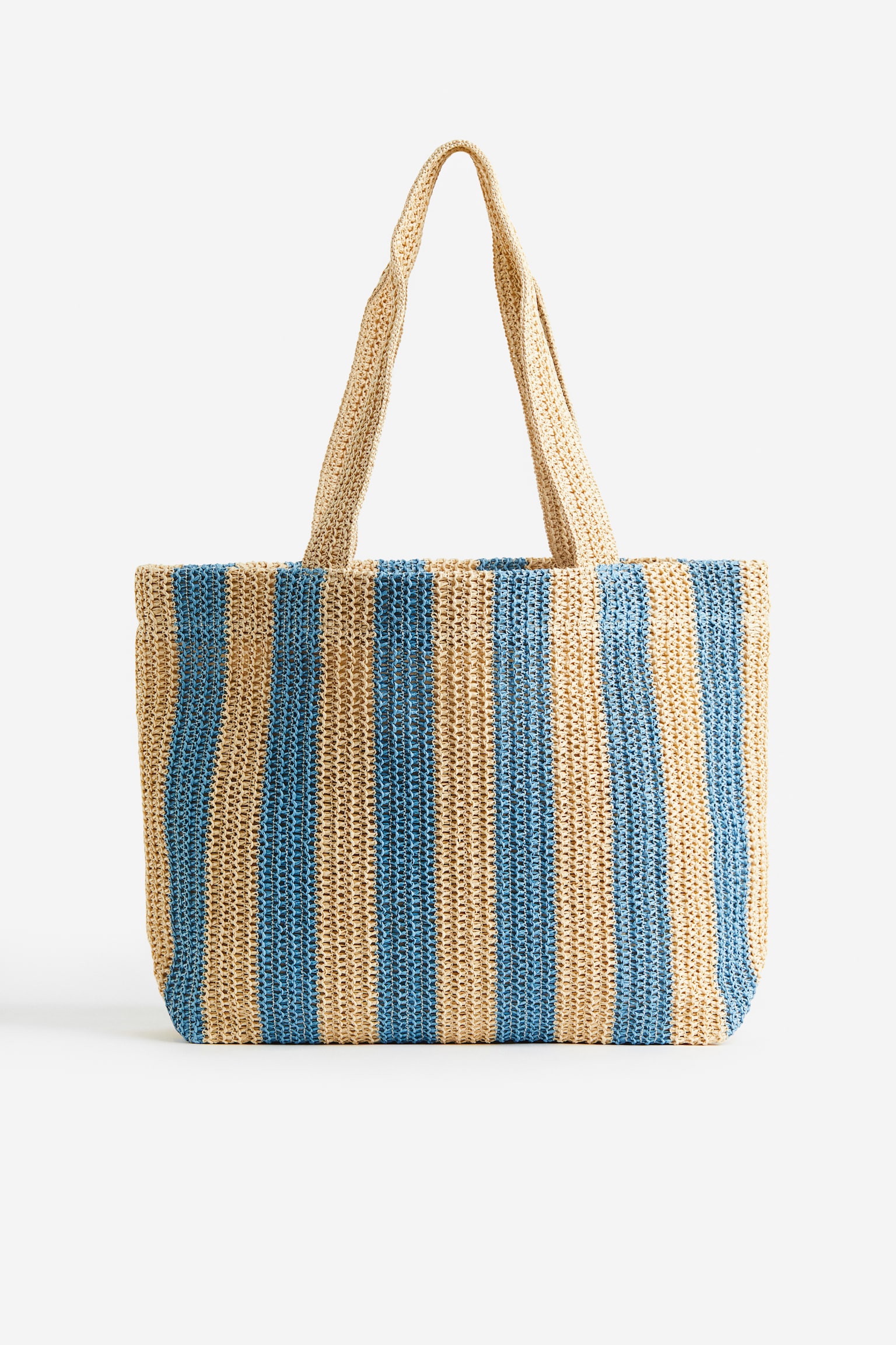 Straw Shopper - Blue/Stripe/Beige/Stripe - 1