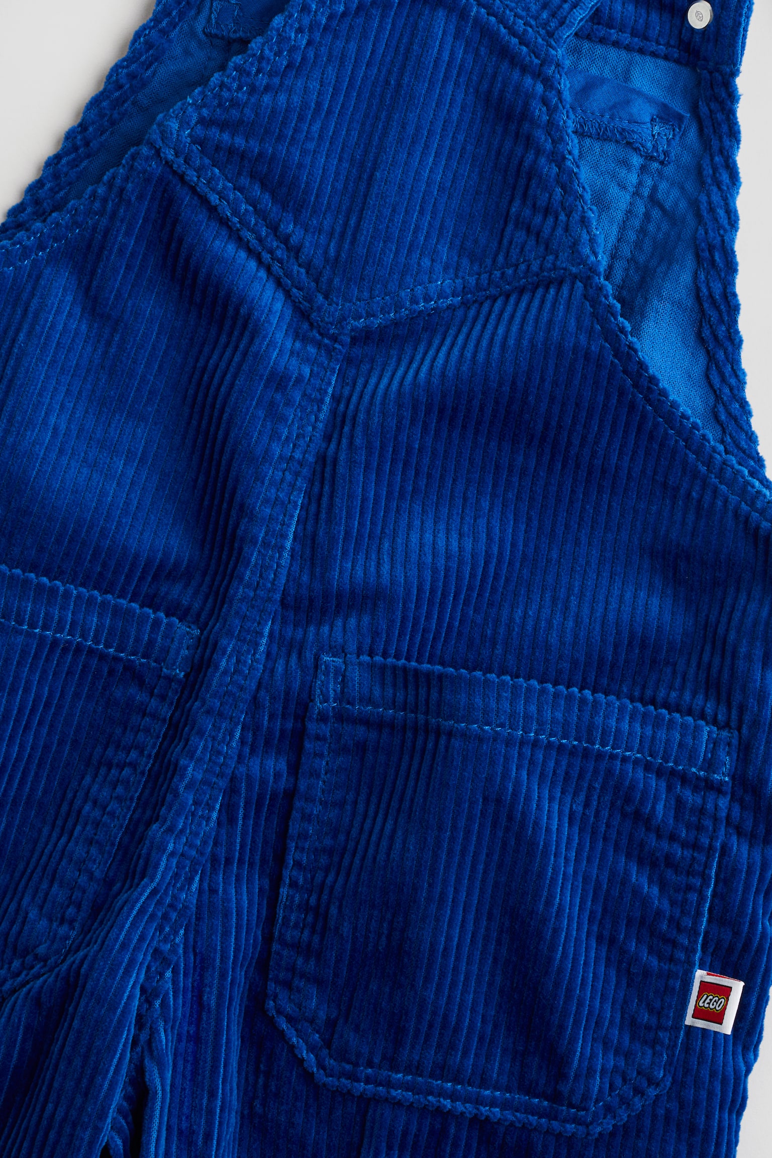 Embroidered-detail corduroy dungarees - Bright blue/LEGO - 2