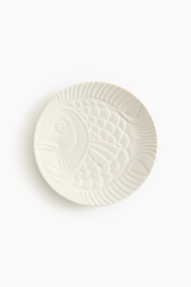 Porcelain Serving Plate - White/fish - 1