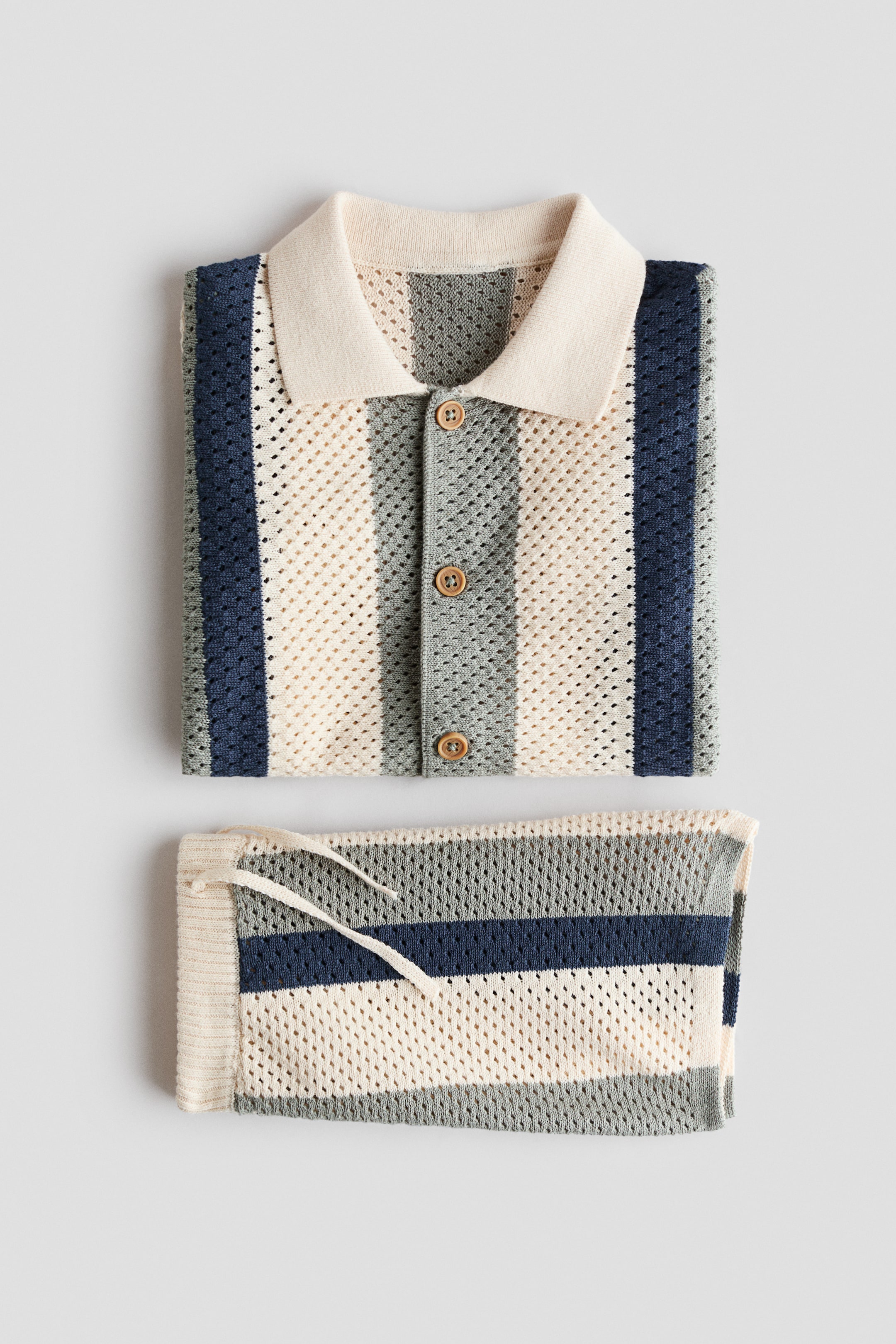 Ensemble 2 pièces en tricot filet de coton