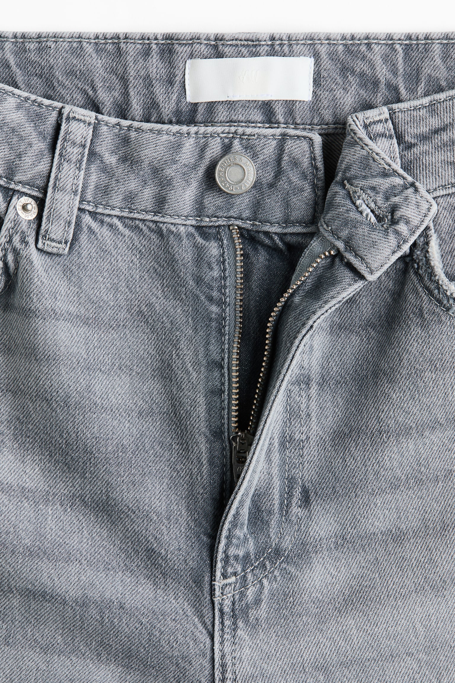 Mom High Waist Ankle Jeans - Gri/Albastru-denim - 3