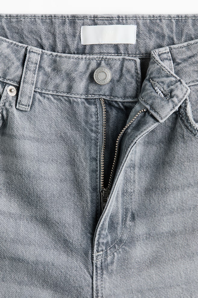 Mom High Waist Ankle Jeans - Gris/Bleu denim - 4