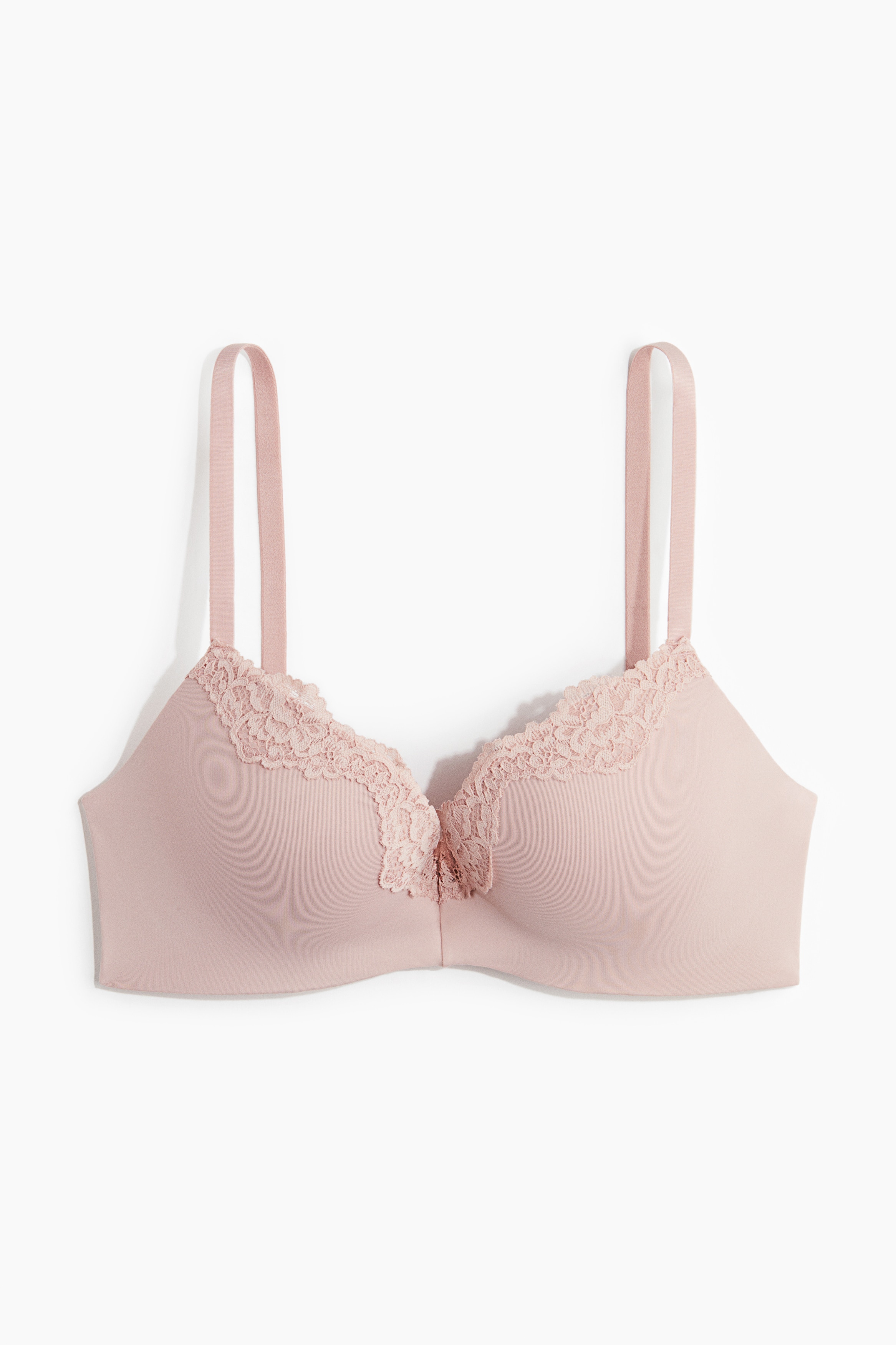 Microfibre & Lace Push Up Bra - Dusty pink/White/Black