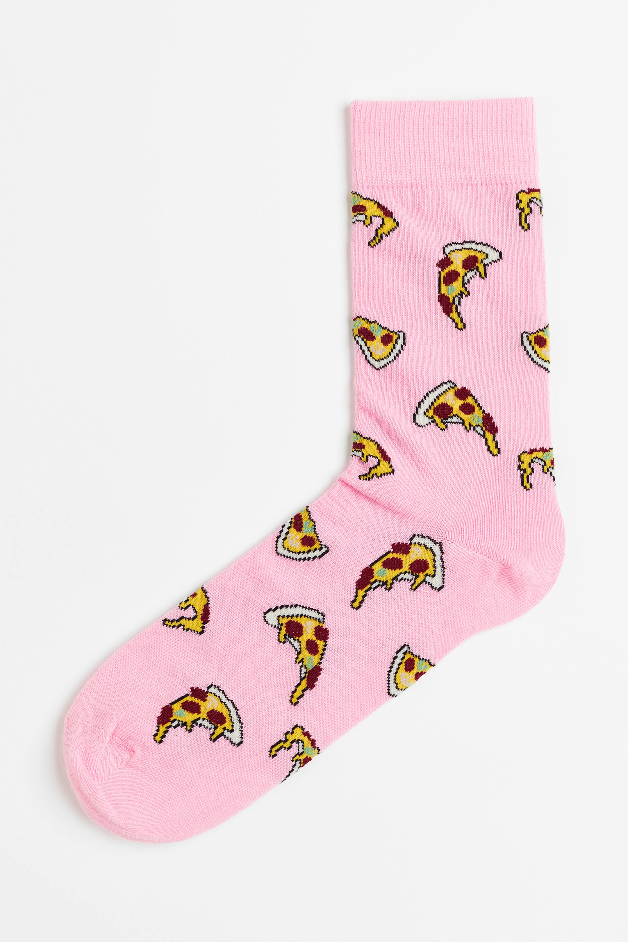 View larger image: Patterned socks - Pink/Pizza Slices - Men | H&M 1