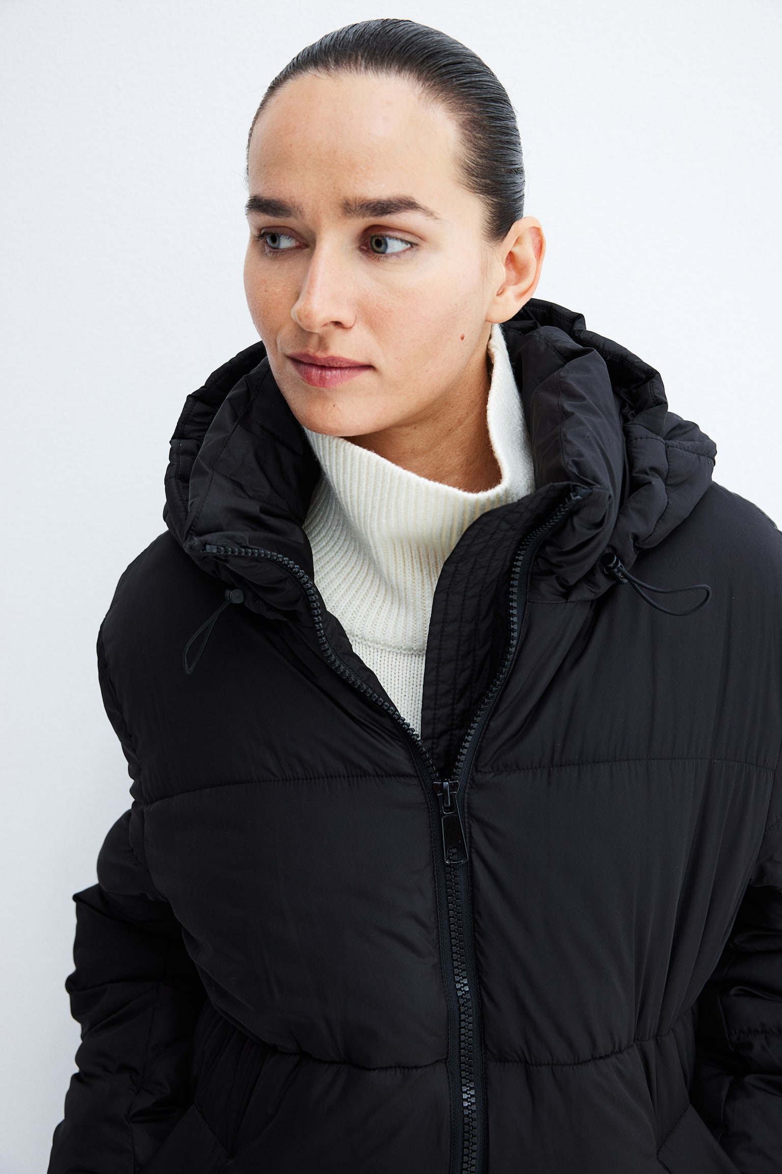 MAMA Hooded puffer coat - Black/Dark mole - 5