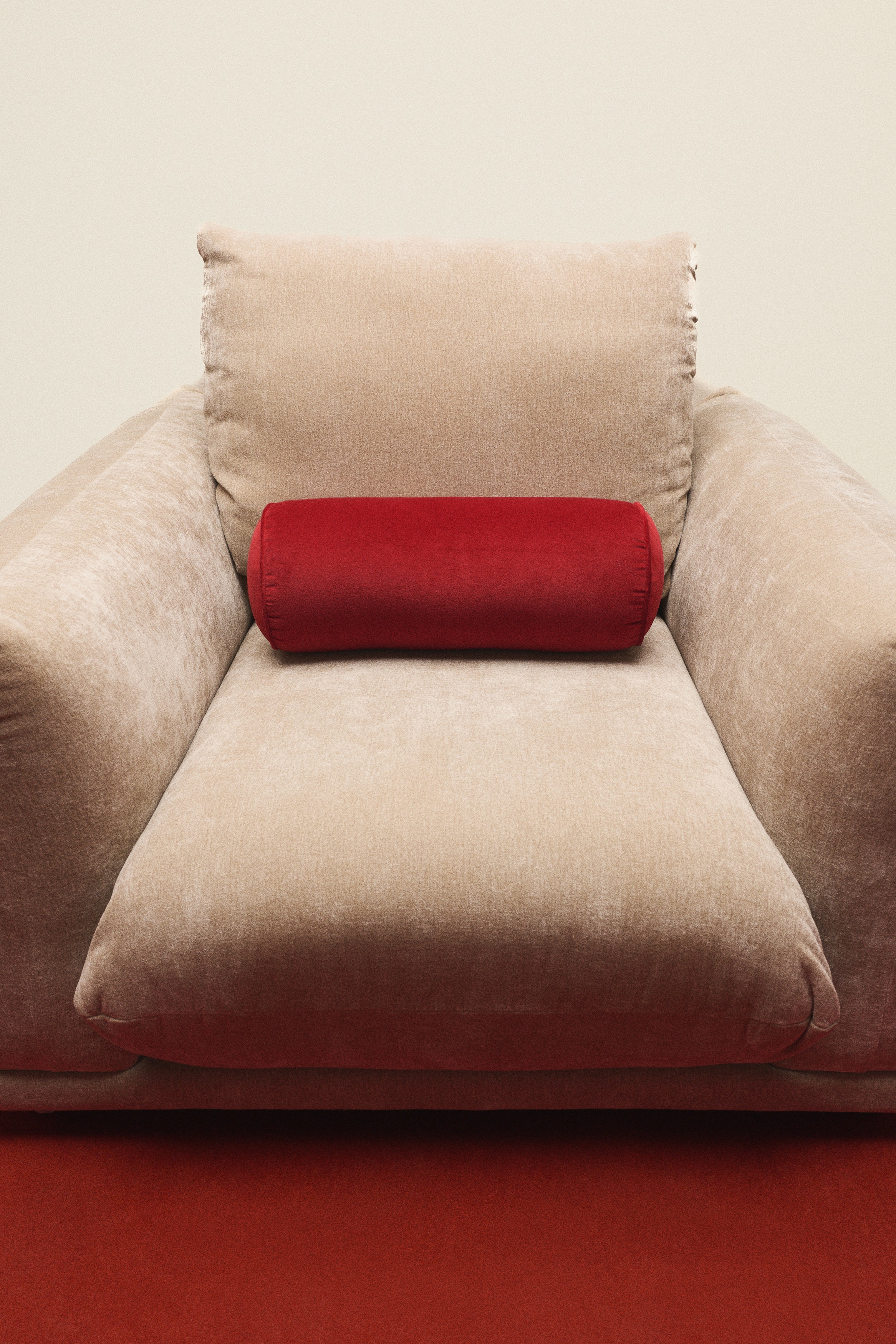 Velvet bolster - Red