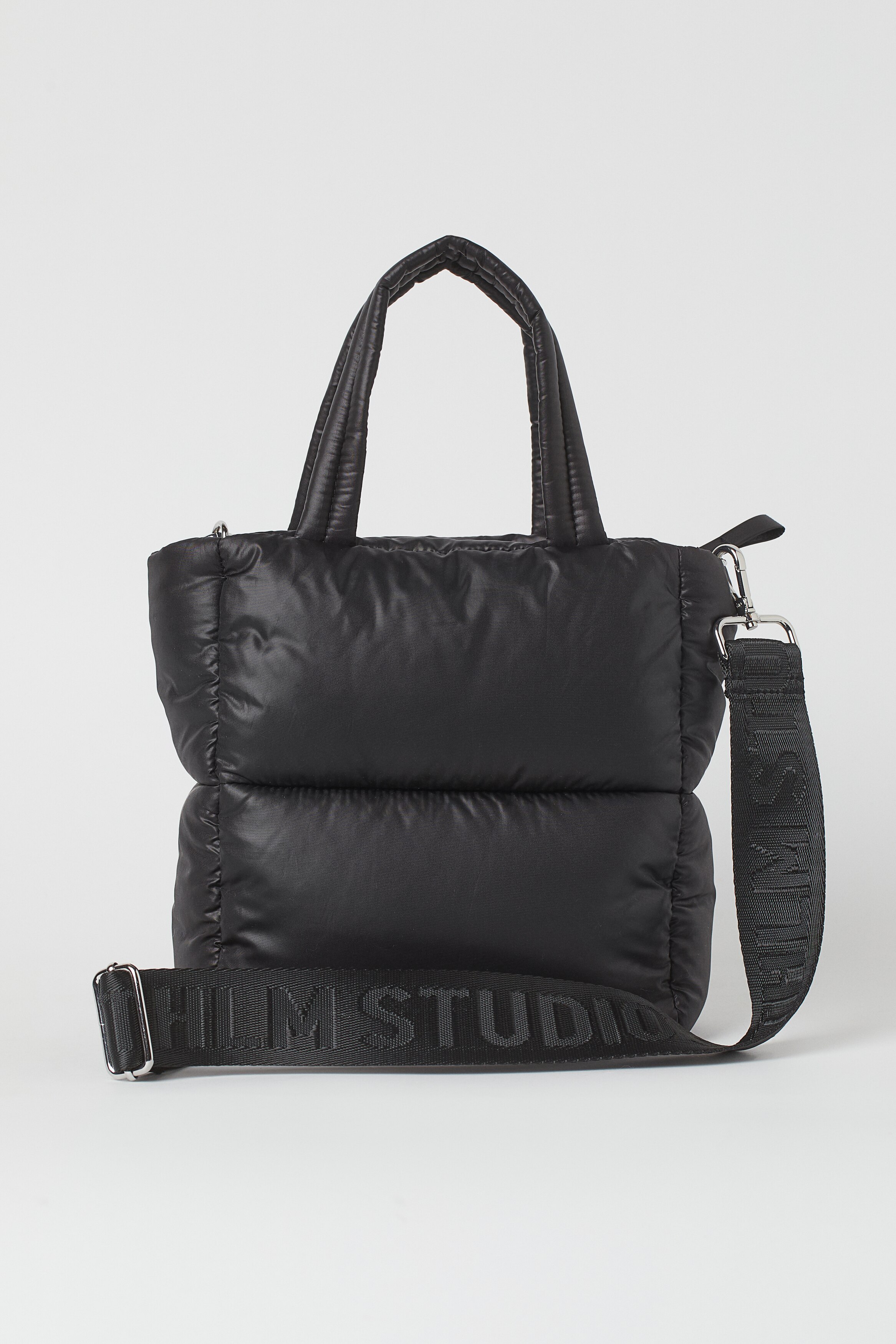 Padded Shopper with Shoulder Strap - Black - Ladies | H&M US 