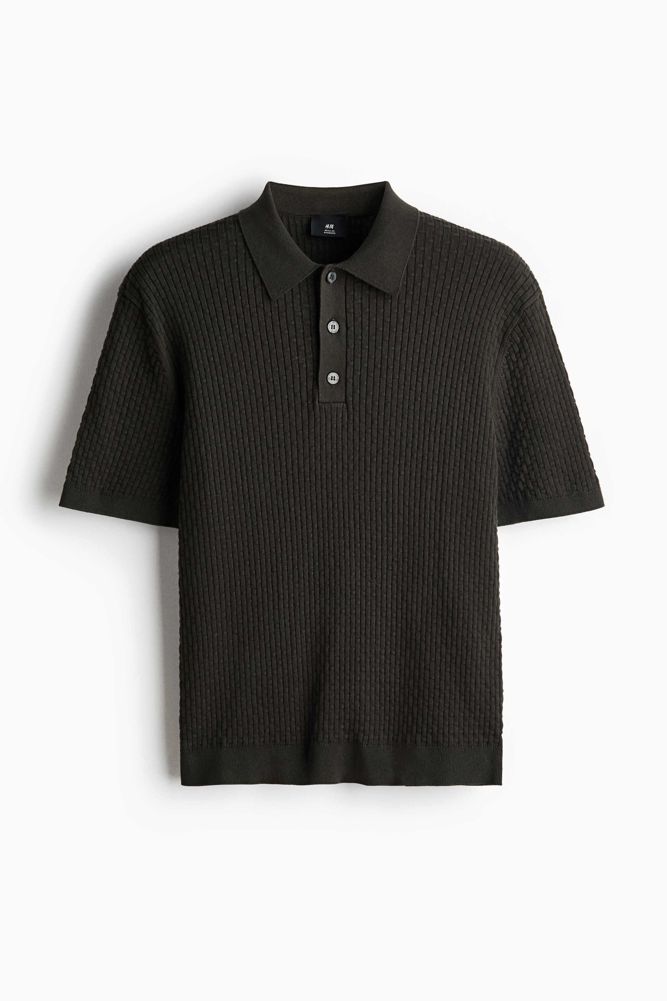 Regular Fit Textured-knit polo shirtModel