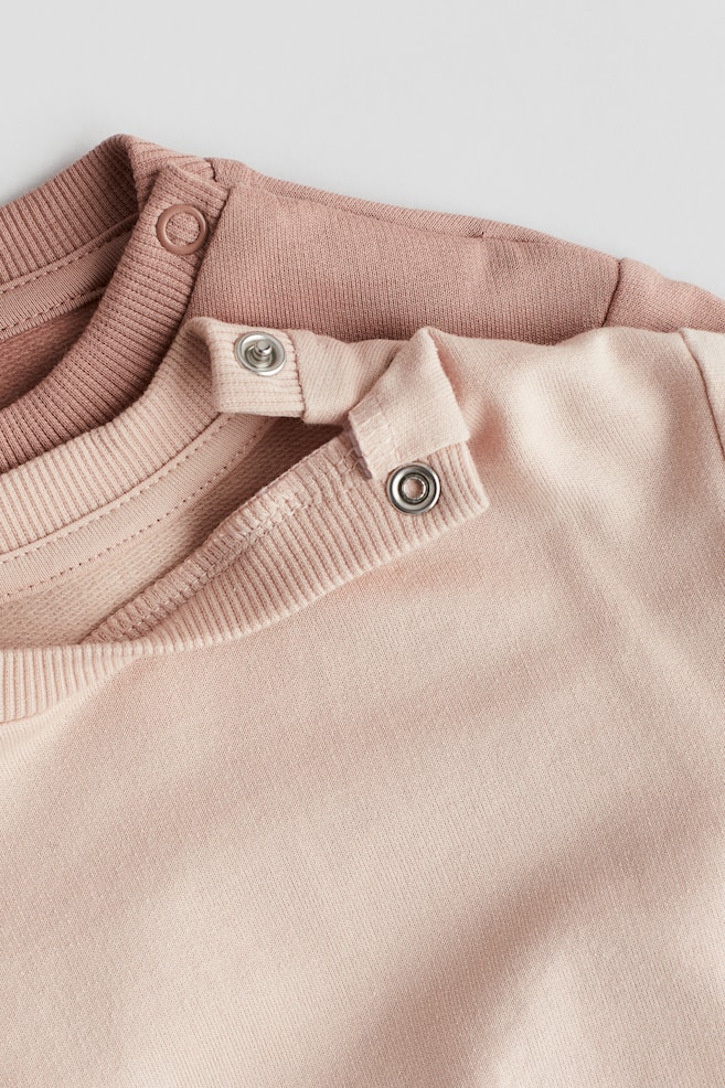 2-pack Cotton Sweatshirts-Dusty pink/light pink - 2