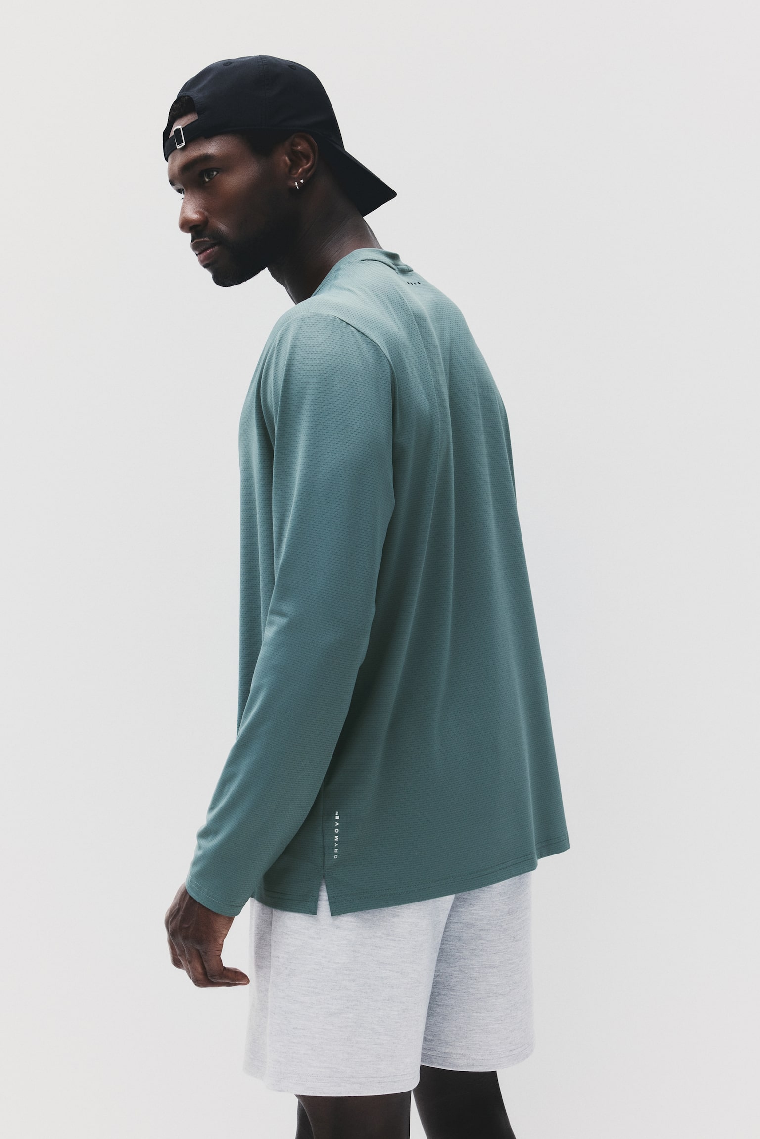 Long-sleeved sports top with DryMove™ - Dusty green/Light grey/Black/Grey marl - 6