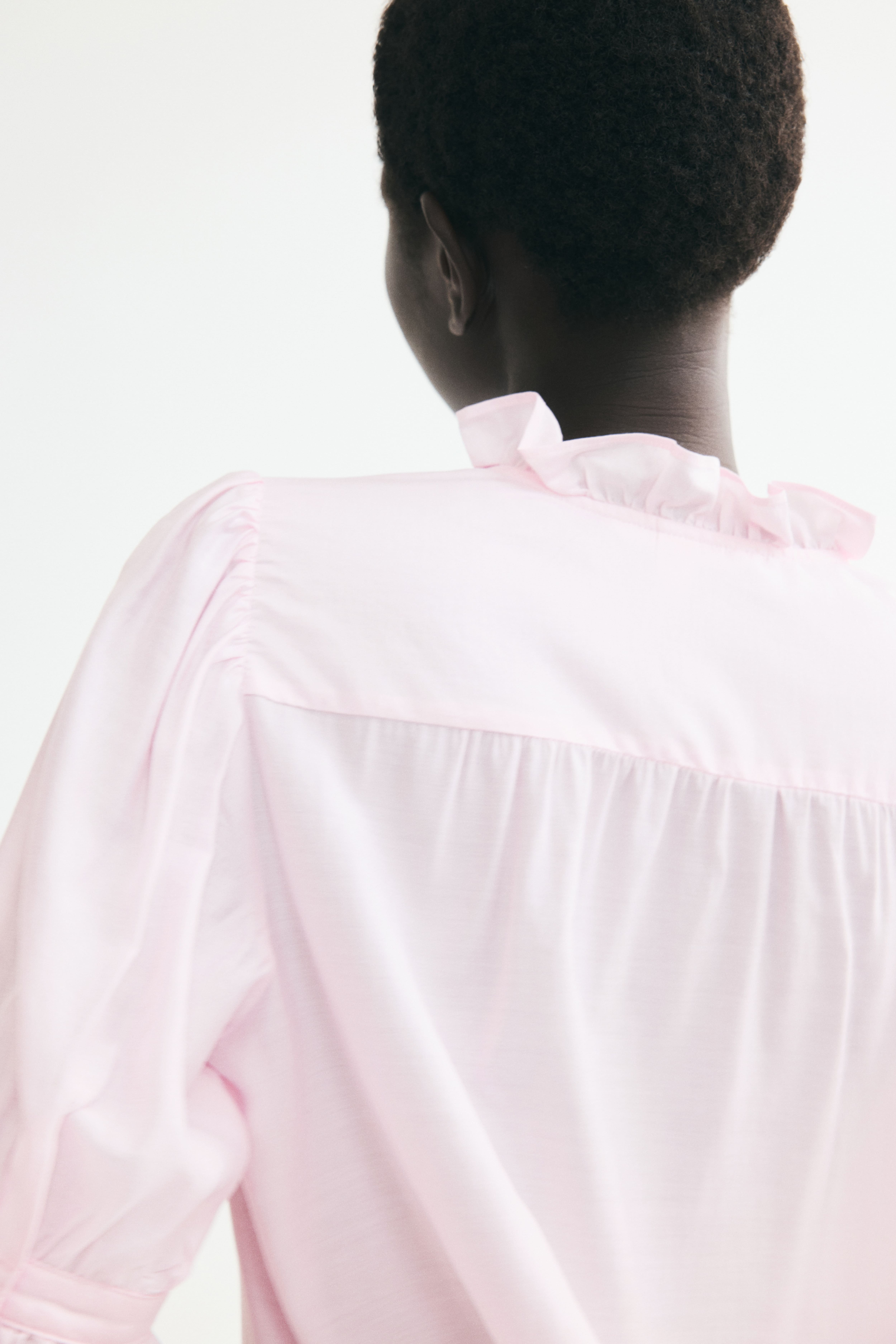 Ruffled Puff-Sleeved Blouse