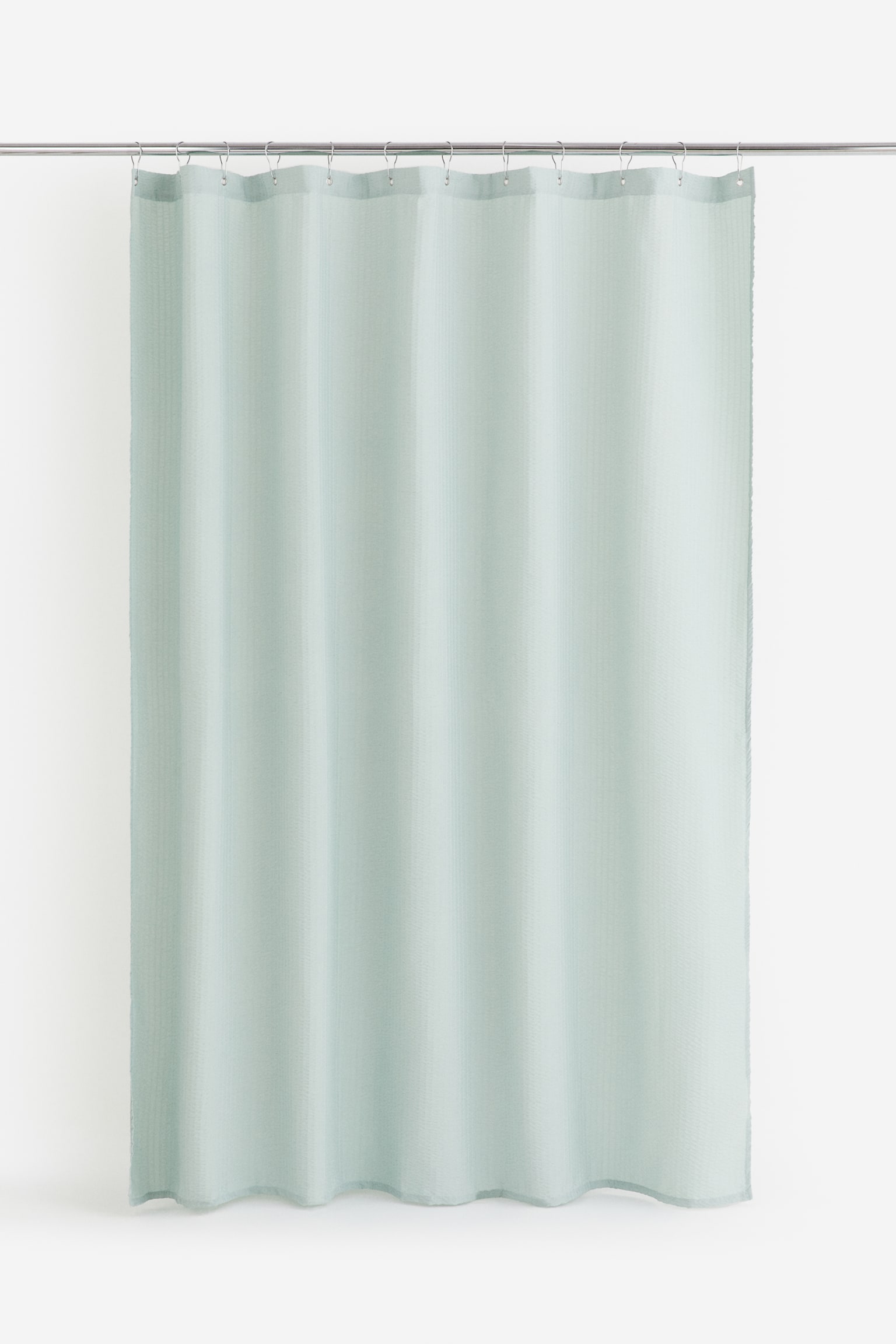 Seersucker shower curtain - Light green/Cream/Dark grey - 2