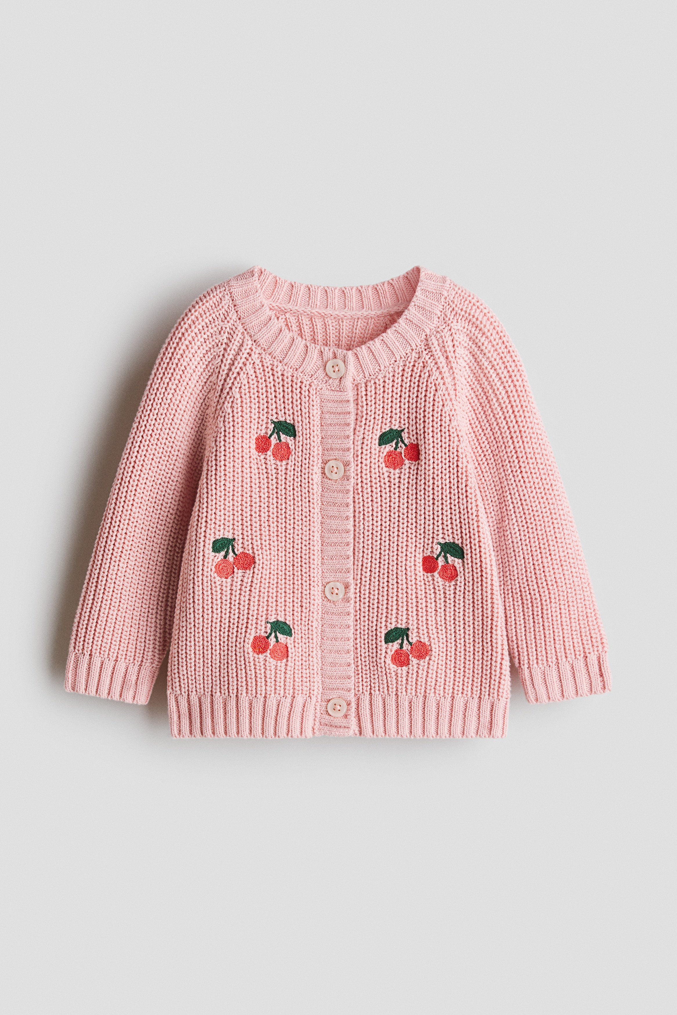 Cardigan med brodert motiv - Rosa/Kirsebær/Lys lilla/Blomster