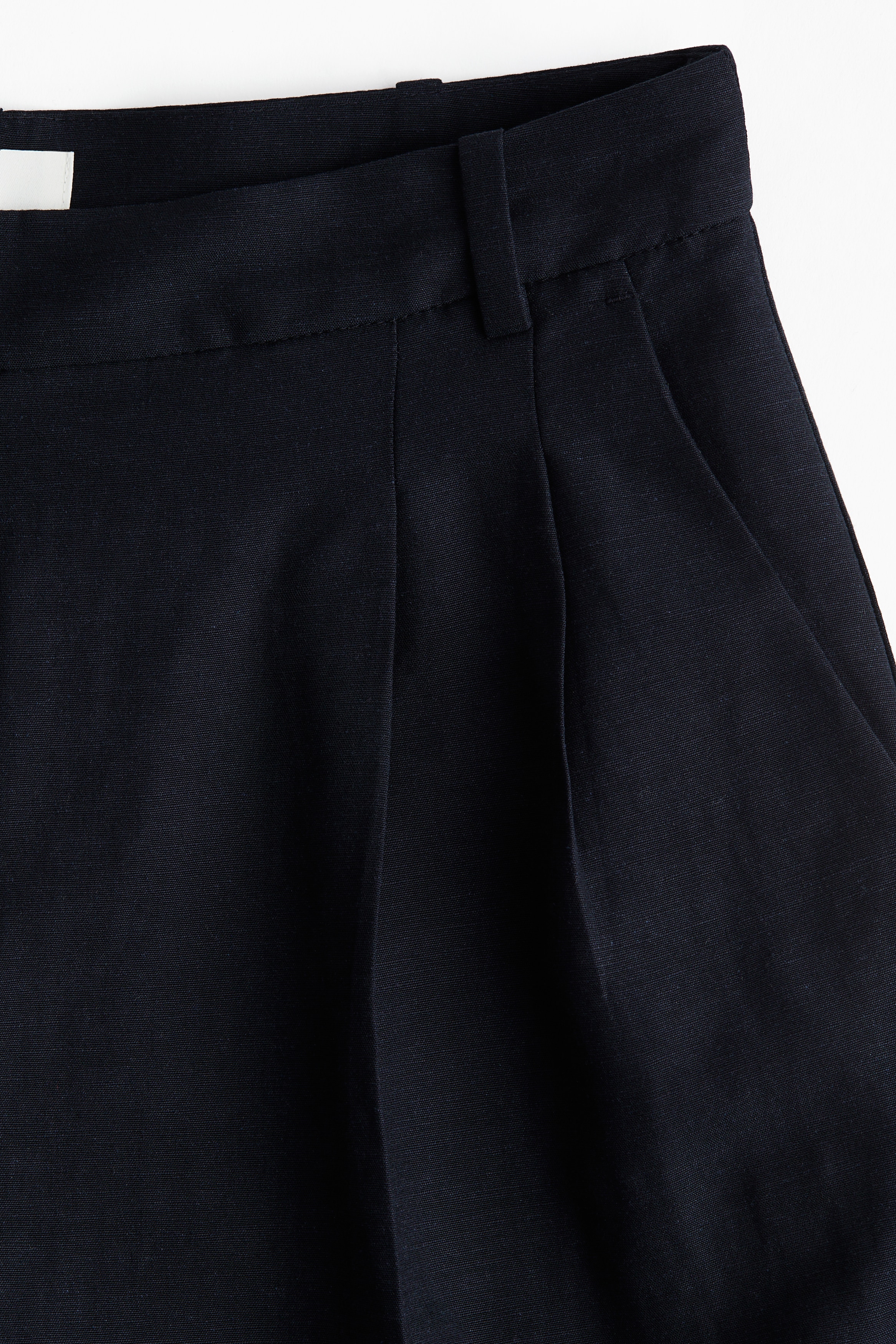 Wide linen-blend trousers