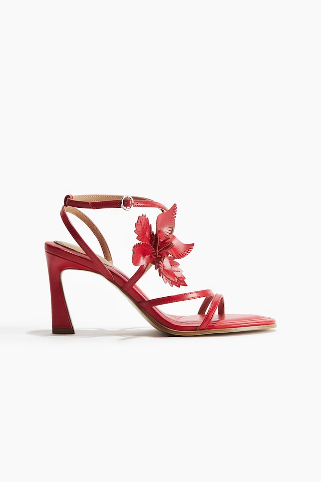 Hohe Sandalen mit Applikationen - Rot - 1