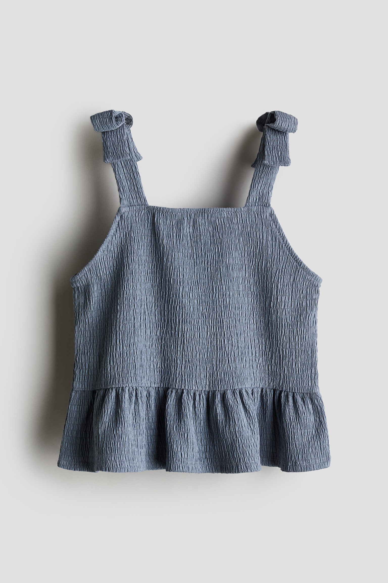 Crinkled jersey top - Dusty blue/Cream/Yellow - 1