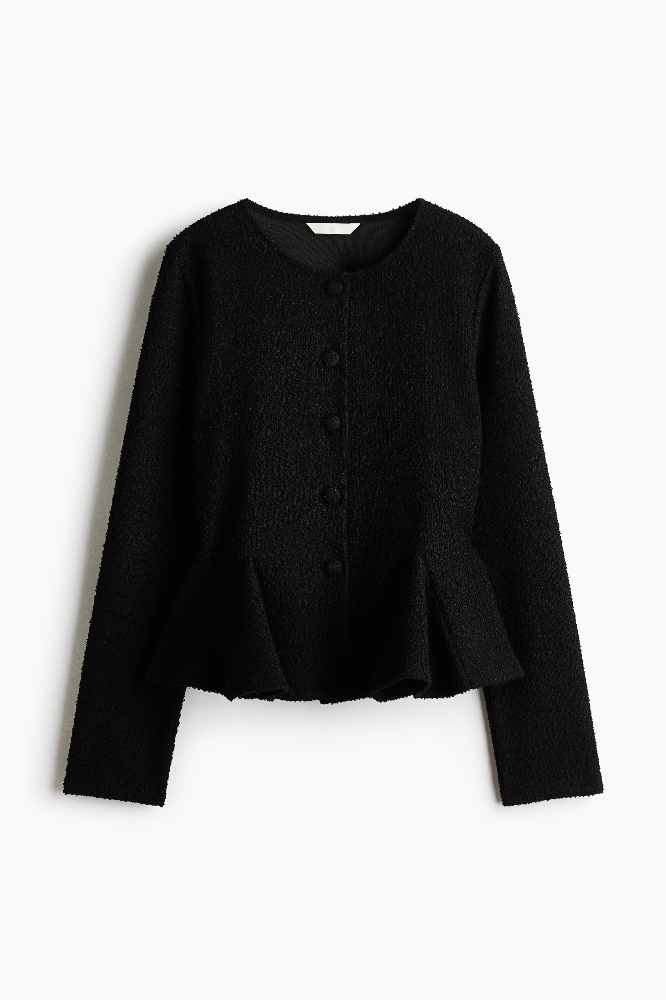 Textured peplum cardigan
