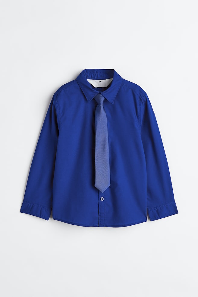 Shirt and tie/bow tie - Cobalt blue - 1